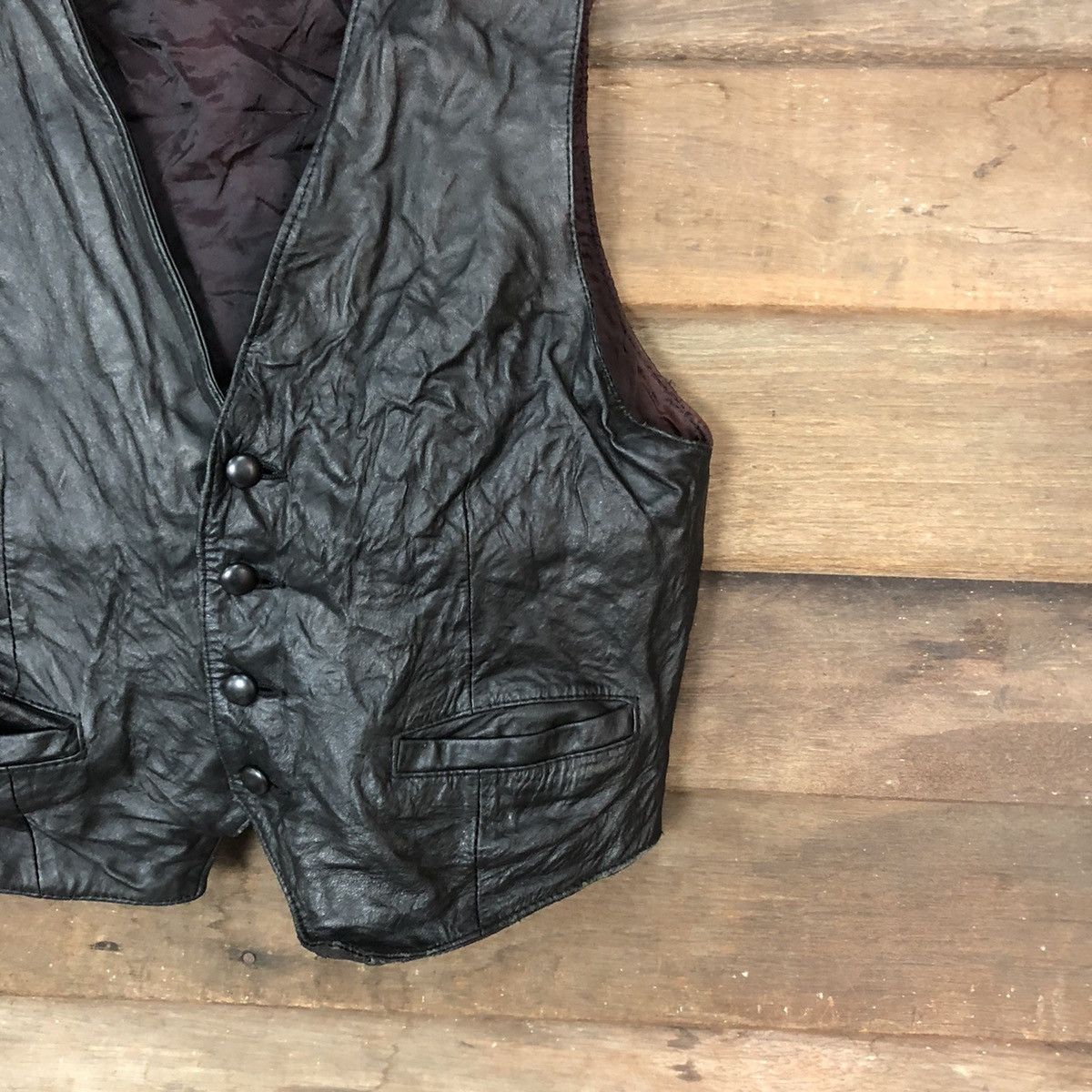Japanese Brand Japanese Brand Black Vest Leather #7094 Size US XS / EU 42 / 0 - 5 Thumbnail