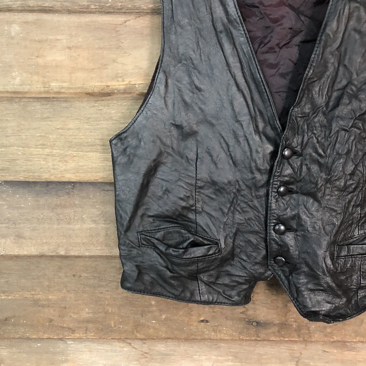 Japanese Brand Japanese Brand Black Vest Leather #7094 Size US XS / EU 42 / 0 - 4 Thumbnail