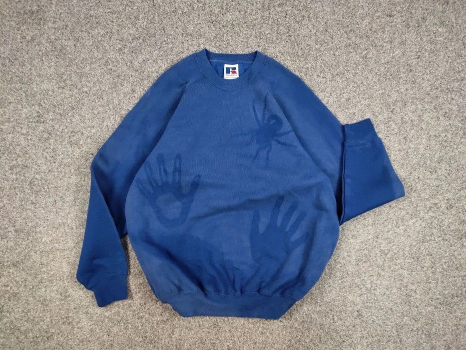 Russell Athletic 🕷 Vintage 90's Russell Sun Faded Boxy Crewneck Sweatshirt Size US XL / EU 56 / 4 - 6 Thumbnail
