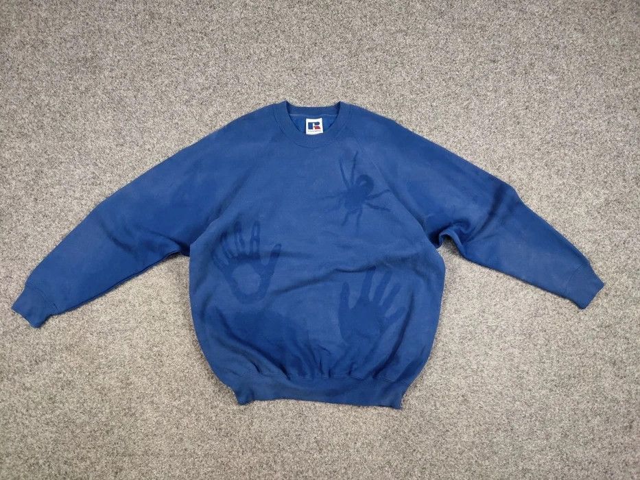 Russell Athletic 🕷 Vintage 90's Russell Sun Faded Boxy Crewneck Sweatshirt Size US XL / EU 56 / 4 - 7 Thumbnail