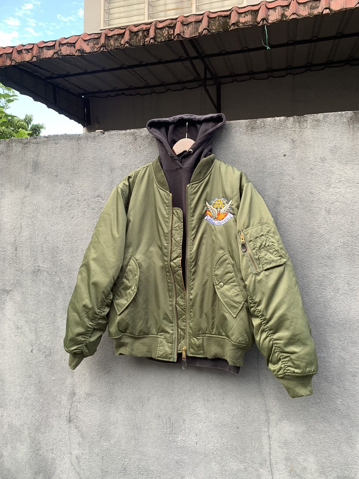 Vintage 🪖VINTAGE BLUE IMPULSE MILITARY Baggy Bomber Jacket Size US L / EU 52-54 / 3 - 1 Thumbnail