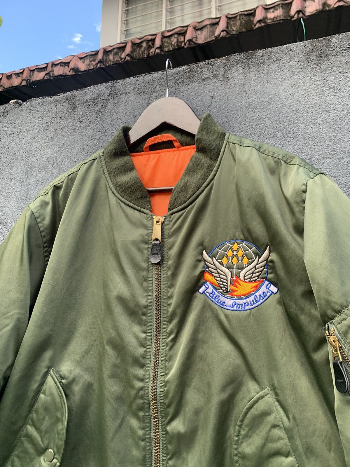 Vintage 🪖VINTAGE BLUE IMPULSE MILITARY Baggy Bomber Jacket Size US L / EU 52-54 / 3 - 6 Thumbnail