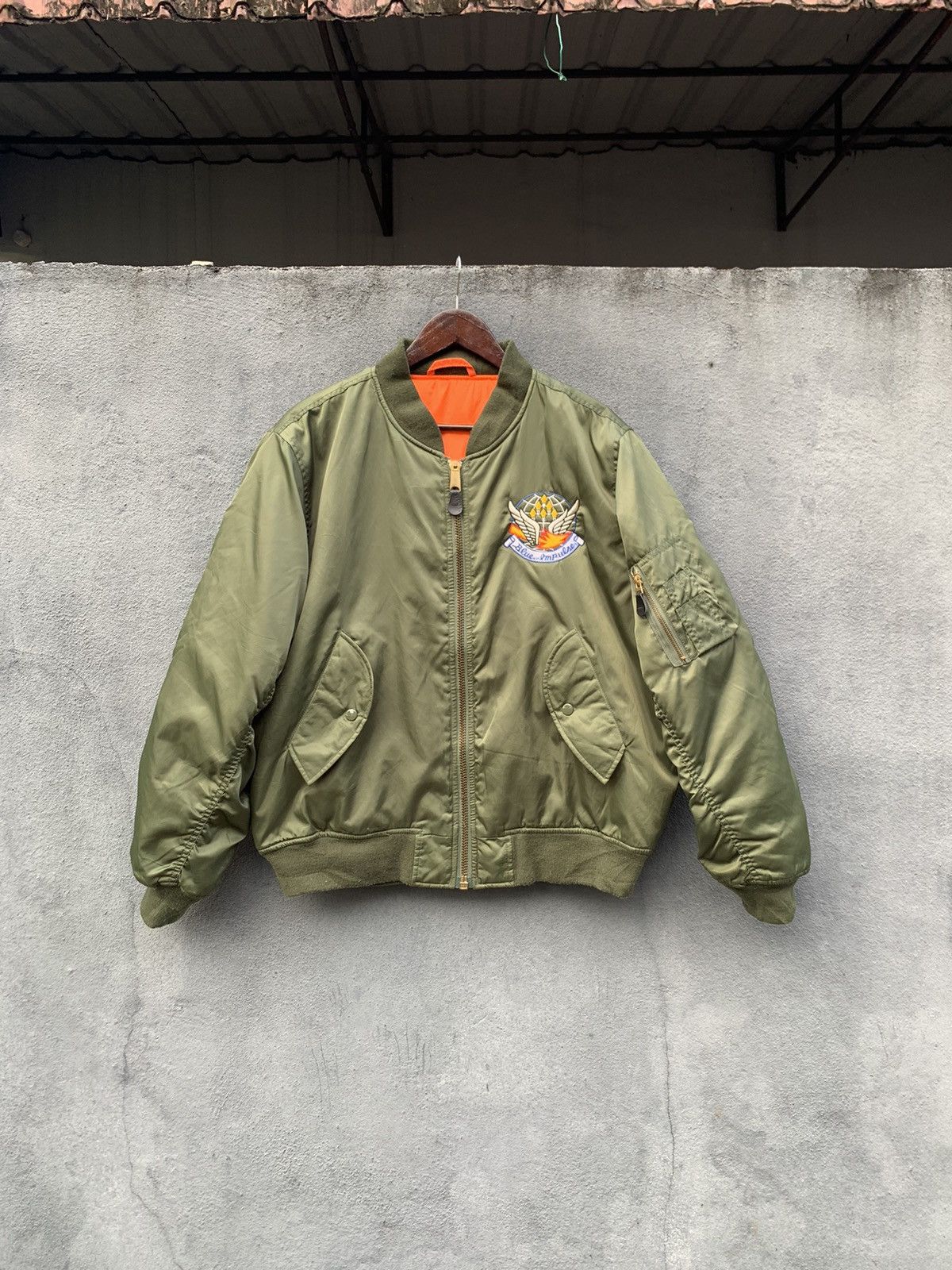 Vintage 🪖VINTAGE BLUE IMPULSE MILITARY Baggy Bomber Jacket Size US L / EU 52-54 / 3 - 4 Thumbnail