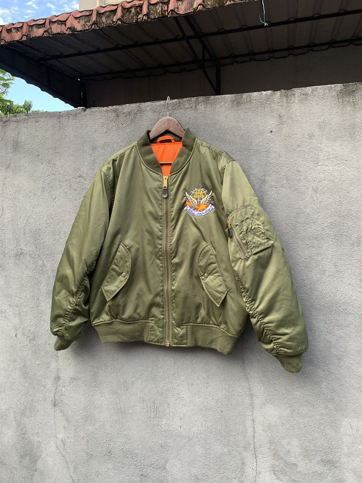 Vintage 🪖VINTAGE BLUE IMPULSE MILITARY Baggy Bomber Jacket Size US L / EU 52-54 / 3 - 2 Thumbnail