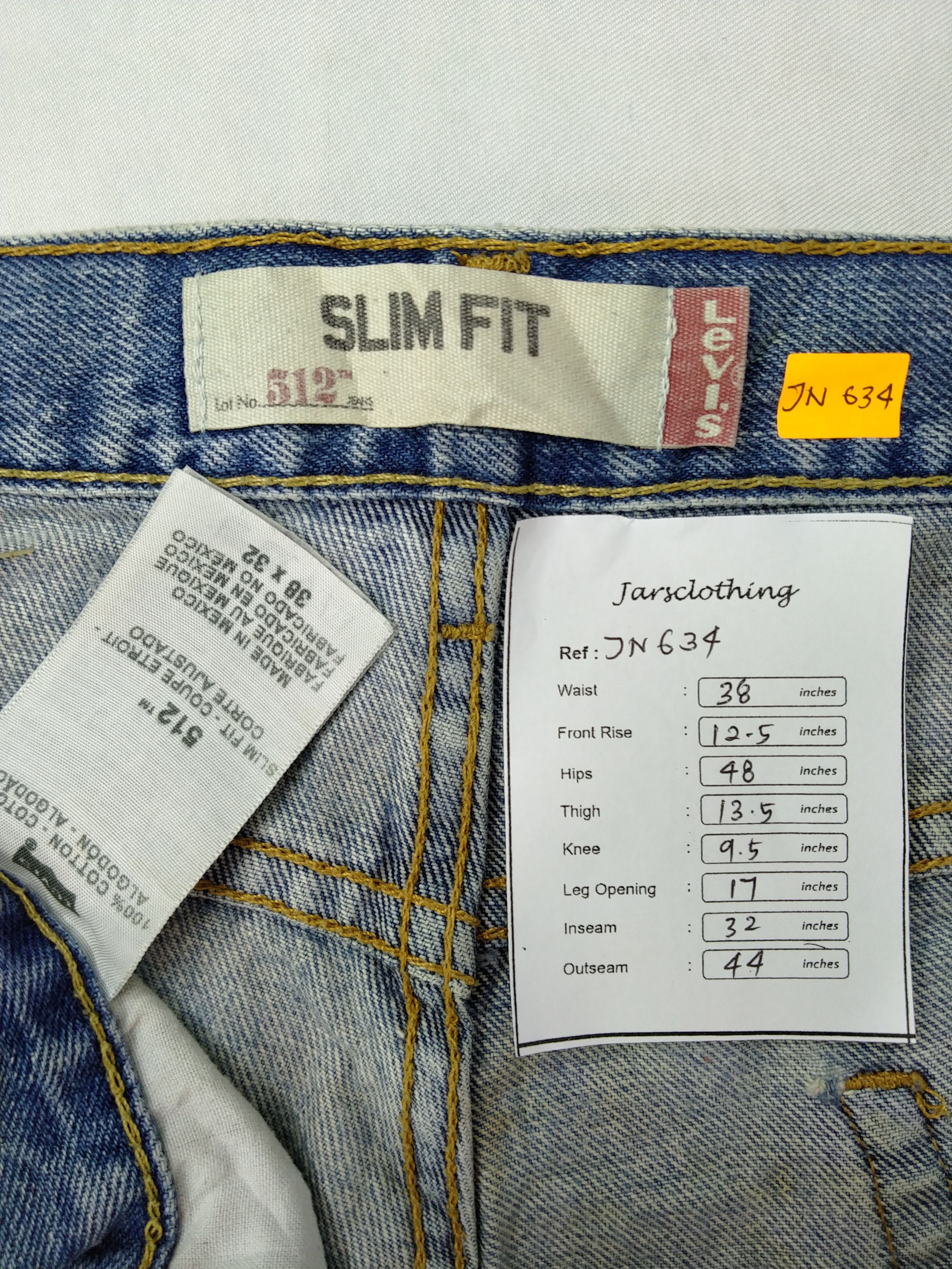 Levi's Faded Blue Vintage Levi's 512 Slim Fit Denim 38x32 -JN634 Size US 38 / EU 54 - 7 Thumbnail