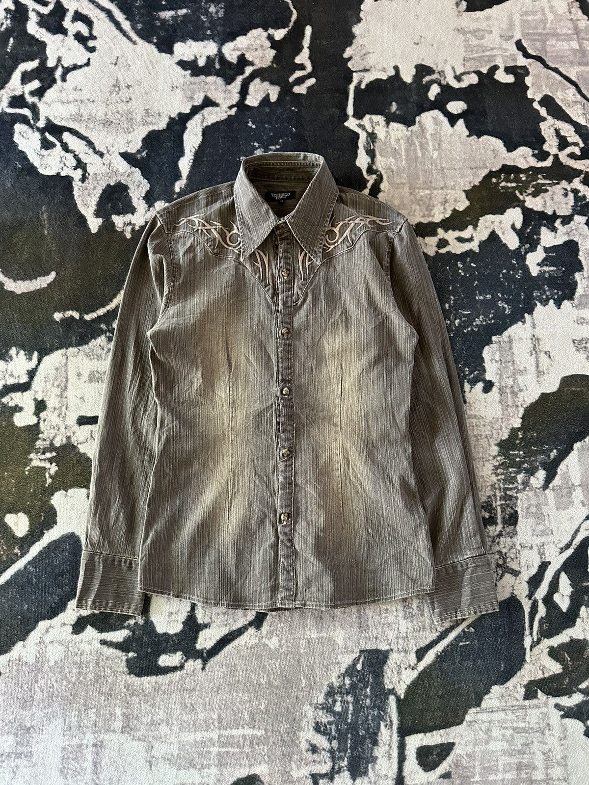トップス TORNADO MART tribal design denim shirt TORNADO MART tribal design denim shirt