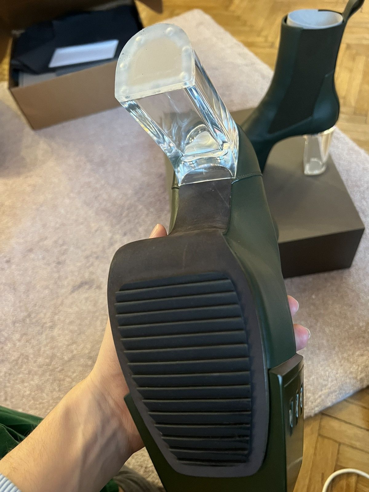 Rick Owens GETHSEMANE GREEN KISS BOOTS Size US 9 / EU 42 - 5 Thumbnail