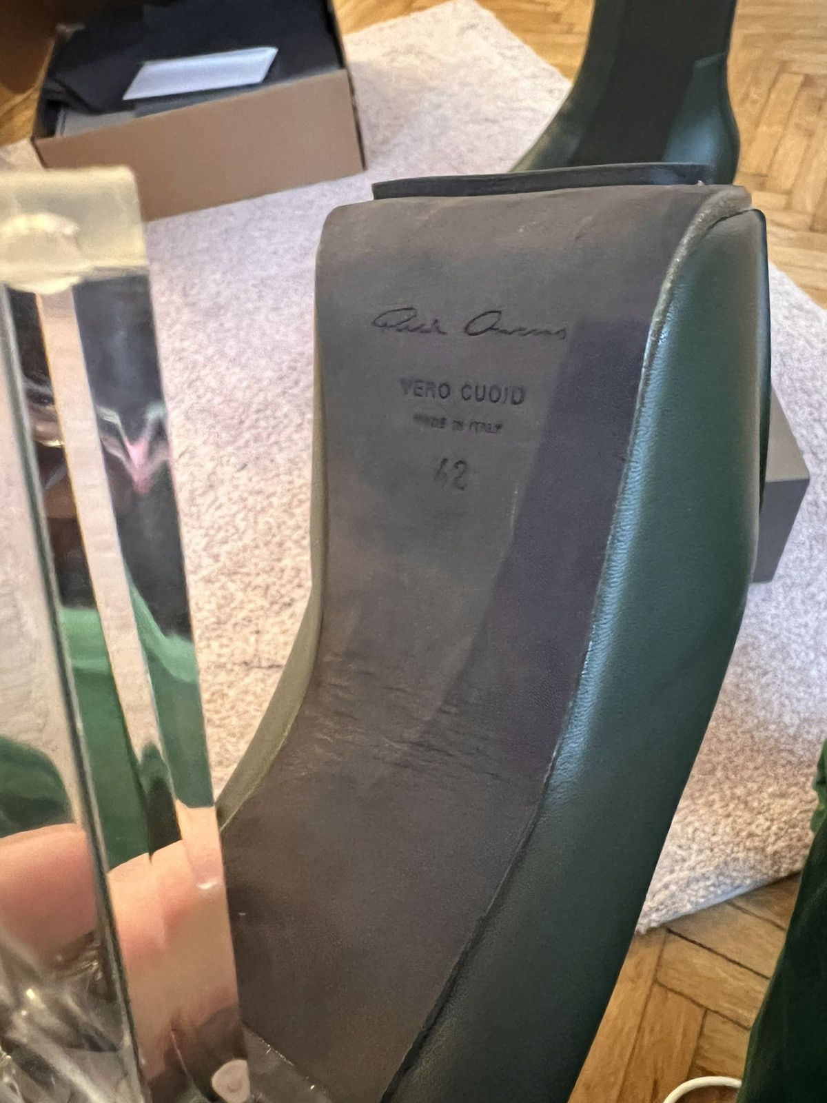 Rick Owens GETHSEMANE GREEN KISS BOOTS Size US 9 / EU 42 - 2 Thumbnail
