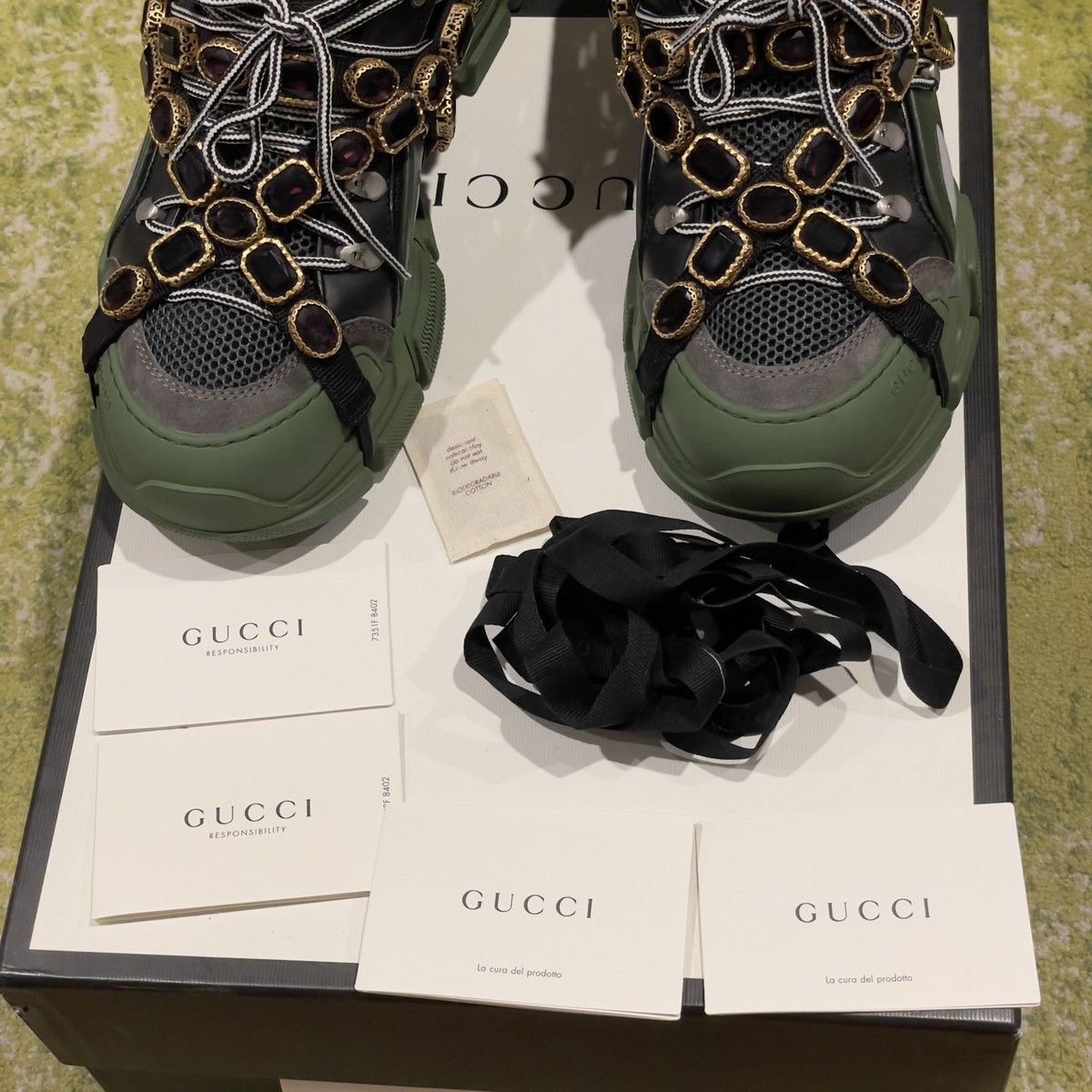 Gucci gucci chunky sega with crystal Size US 10.5 / EU 43-44 - 19 Thumbnail