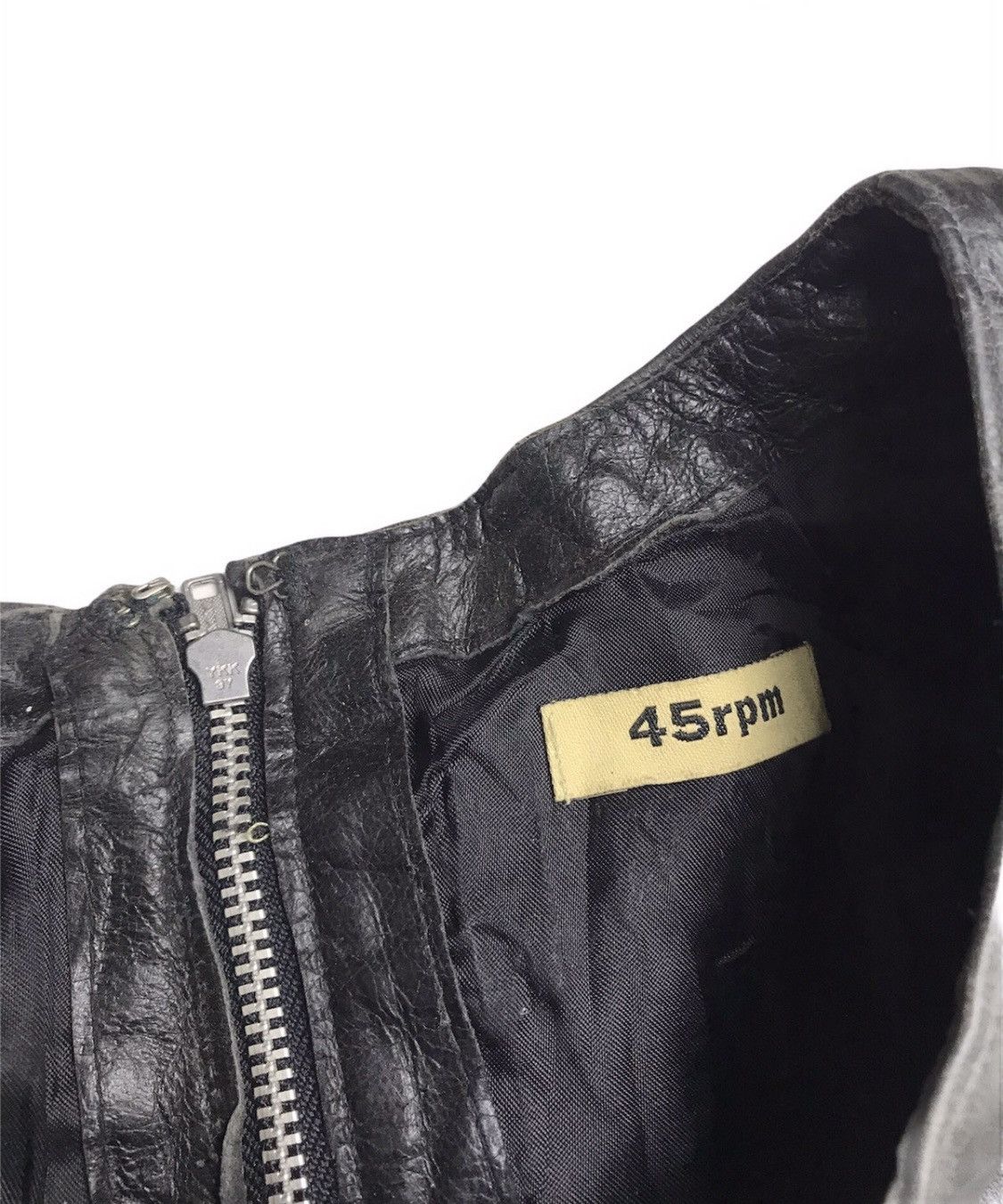 45rpm × Genuine Leather × Japanese Brand vintage 45RPM leather sleeveless zipper back up Size S / US 4 / IT 40 - 5 Thumbnail