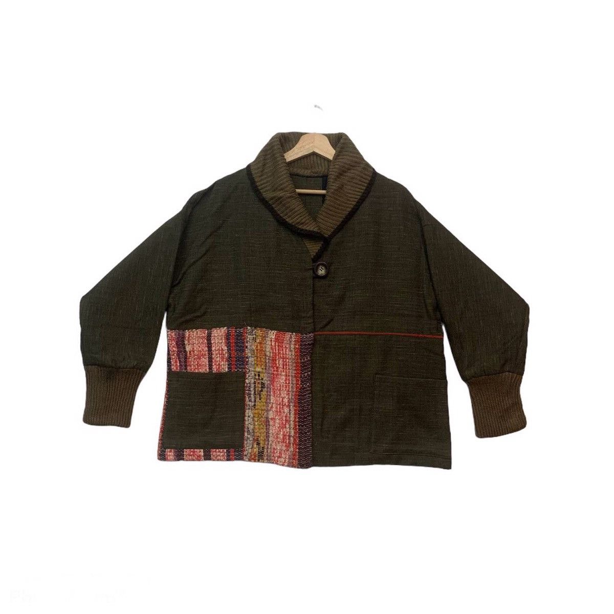 Japanese Brand × Vintage Japanese Vintage Shawl Collar Baggy Jacket Nice Design Size US XL / EU 56 / 4 - 1 Thumbnail