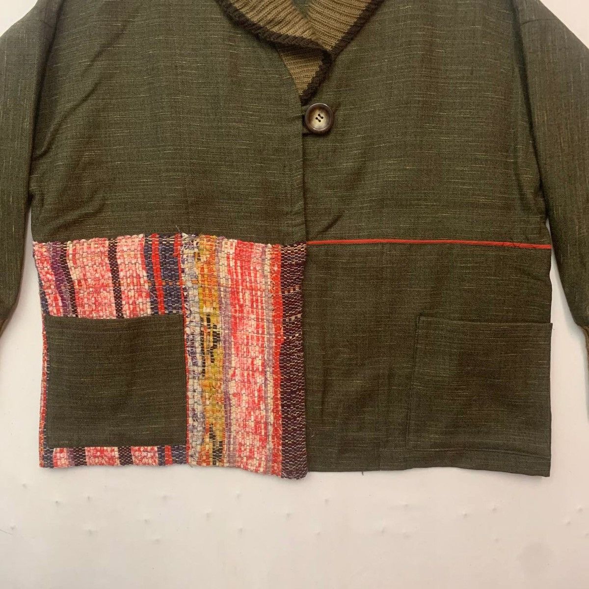 Japanese Brand × Vintage Japanese Vintage Shawl Collar Baggy Jacket Nice Design Size US XL / EU 56 / 4 - 4 Thumbnail