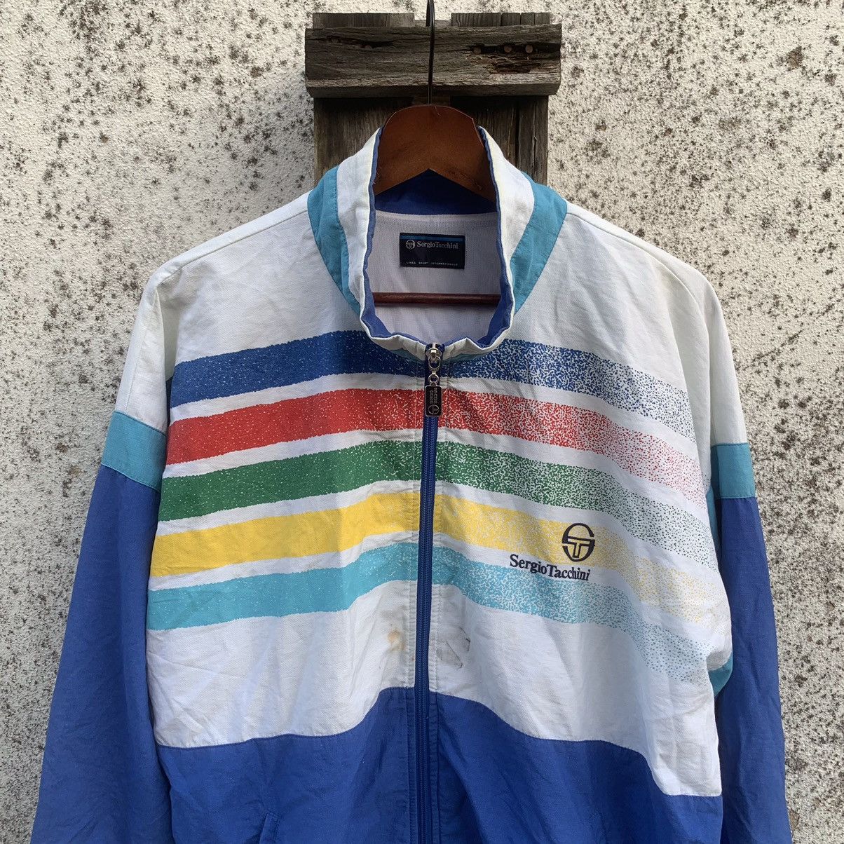 Sergio Tacchini × Vintage 💥 1990’s VINTAGE SERGIO TACCINI RAINBOW STRIPED JACKET Size US L / EU 52-54 / 3 - 3 Thumbnail