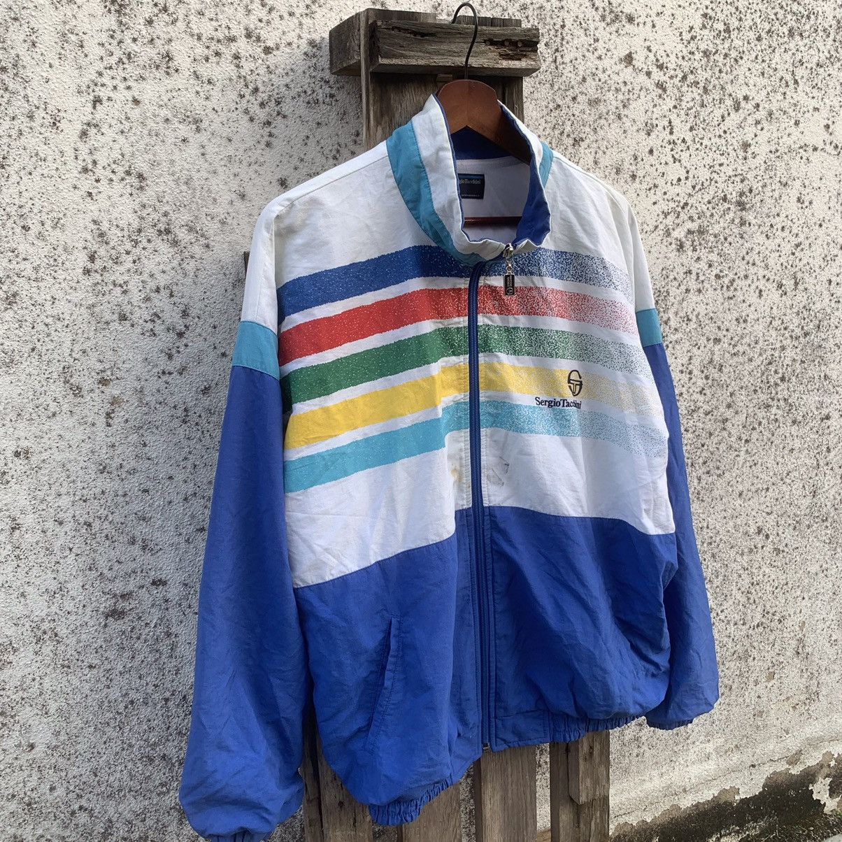 Sergio Tacchini × Vintage 💥 1990’s VINTAGE SERGIO TACCINI RAINBOW STRIPED JACKET Size US L / EU 52-54 / 3 - 2 Thumbnail