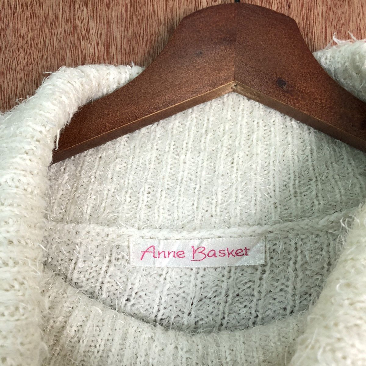 Japanese Brand Anne Basket White Shag Shaggy Fur Mohair Knitwear #6543 Size US M / EU 48-50 / 2 - 6 Thumbnail
