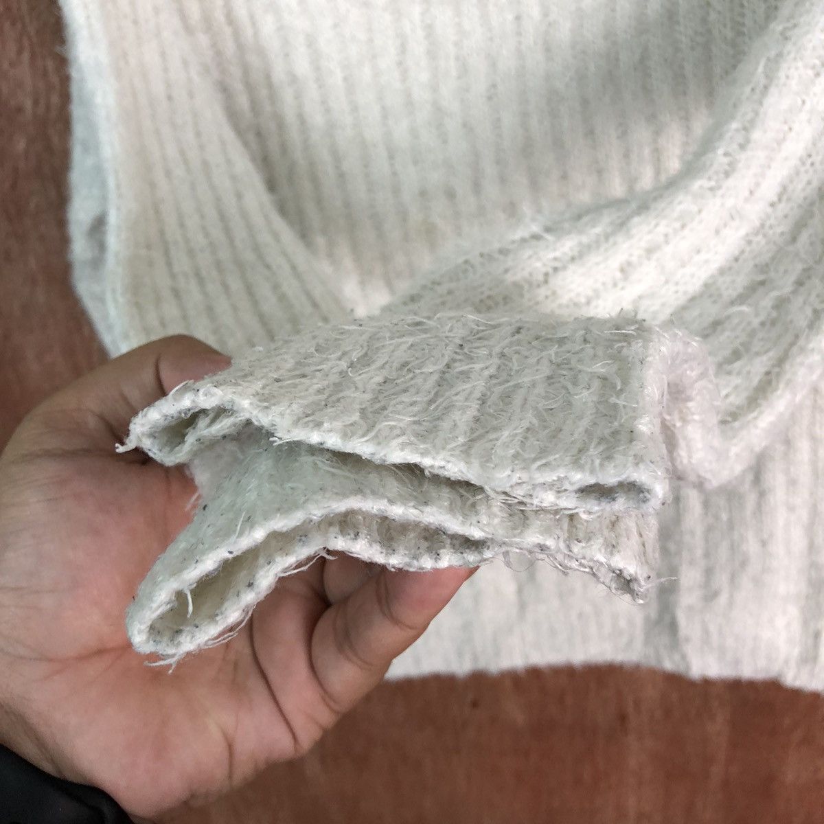 Japanese Brand Anne Basket White Shag Shaggy Fur Mohair Knitwear #6543 Size US M / EU 48-50 / 2 - 8 Thumbnail
