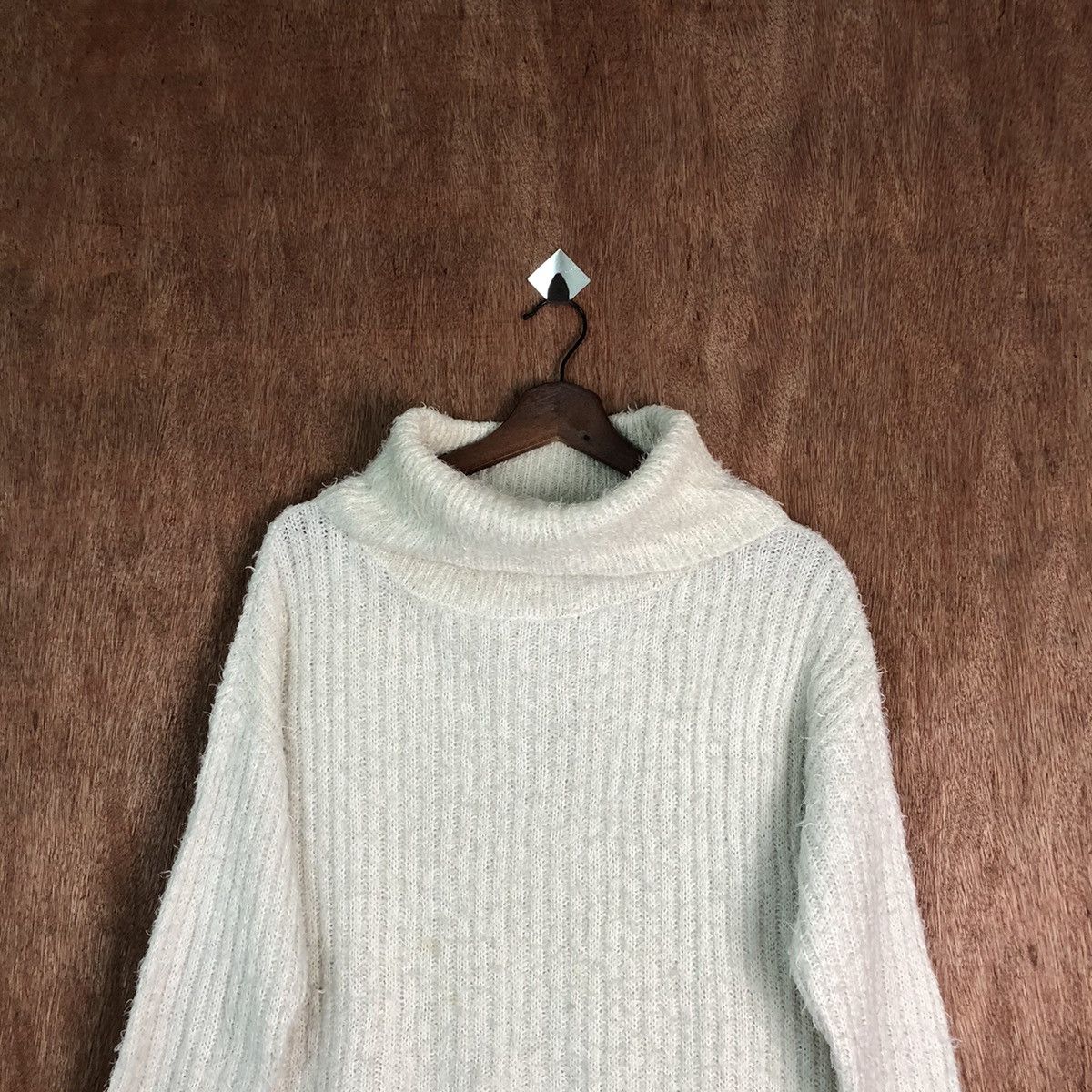 Japanese Brand Anne Basket White Shag Shaggy Fur Mohair Knitwear #6543 Size US M / EU 48-50 / 2 - 2 Thumbnail