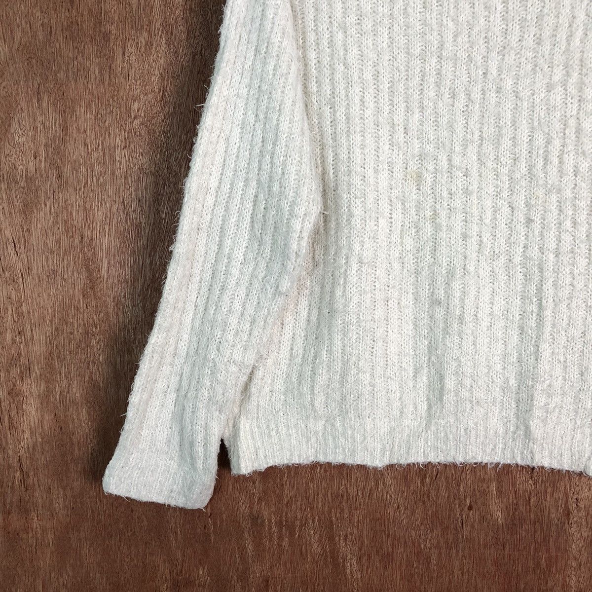 Japanese Brand Anne Basket White Shag Shaggy Fur Mohair Knitwear #6543 Size US M / EU 48-50 / 2 - 4 Thumbnail