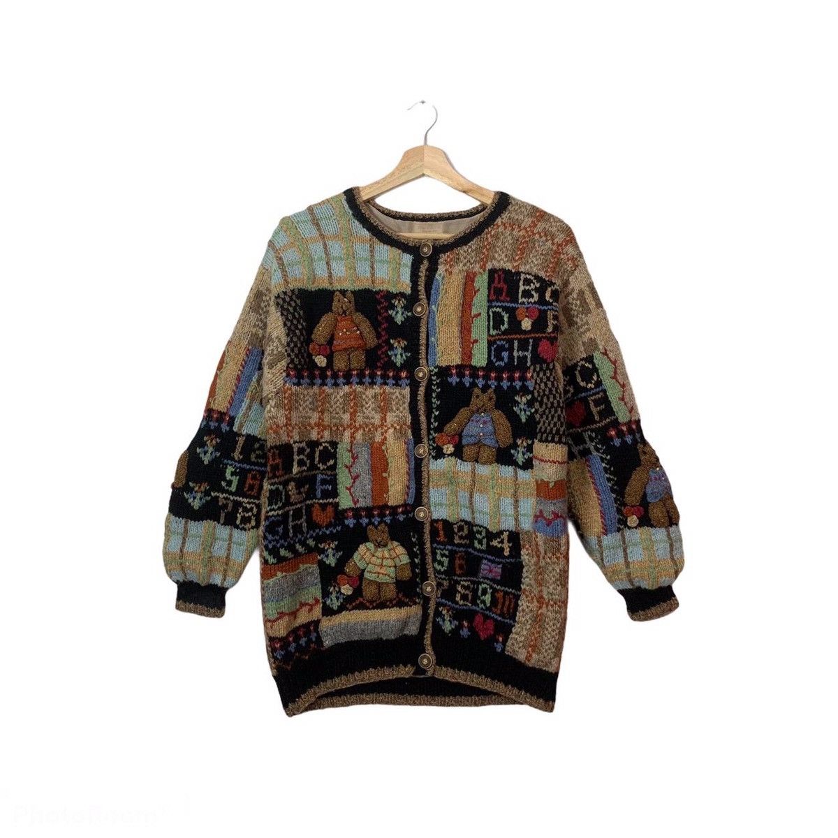 Aran Isles Knitwear × Japanese Brand × Vintage 🔥BEST OFFER🔥Vintage Knit Wear Button Ups Cardigan Jacket Size US M / EU 48-50 / 2 - 1 Thumbnail