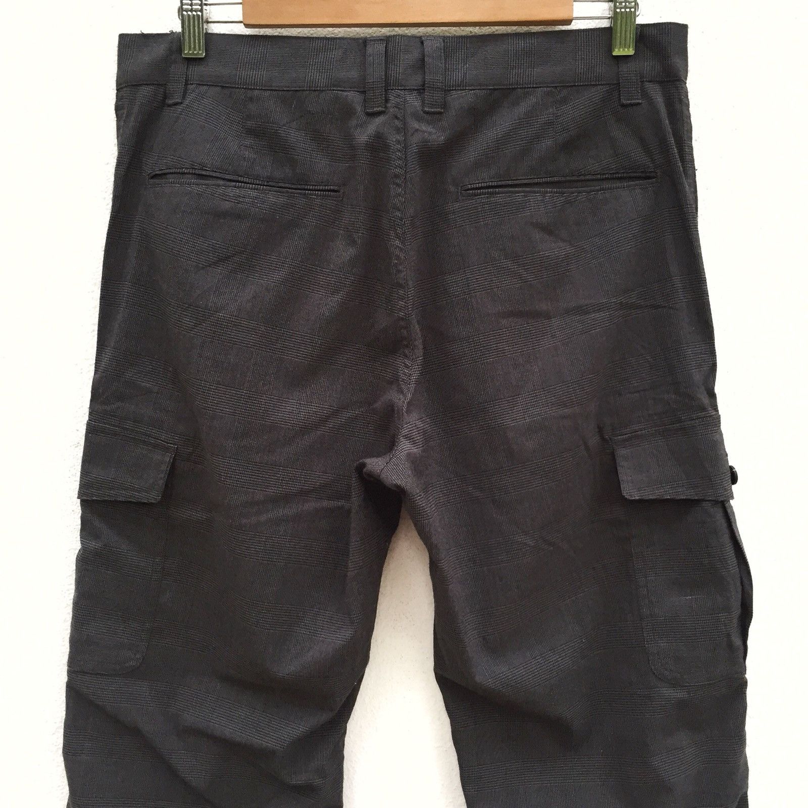 Tornado Mart Japan Made Bahut Check Rayon Blend Cargo Pants Size US 34 / EU 50 - 4 Thumbnail