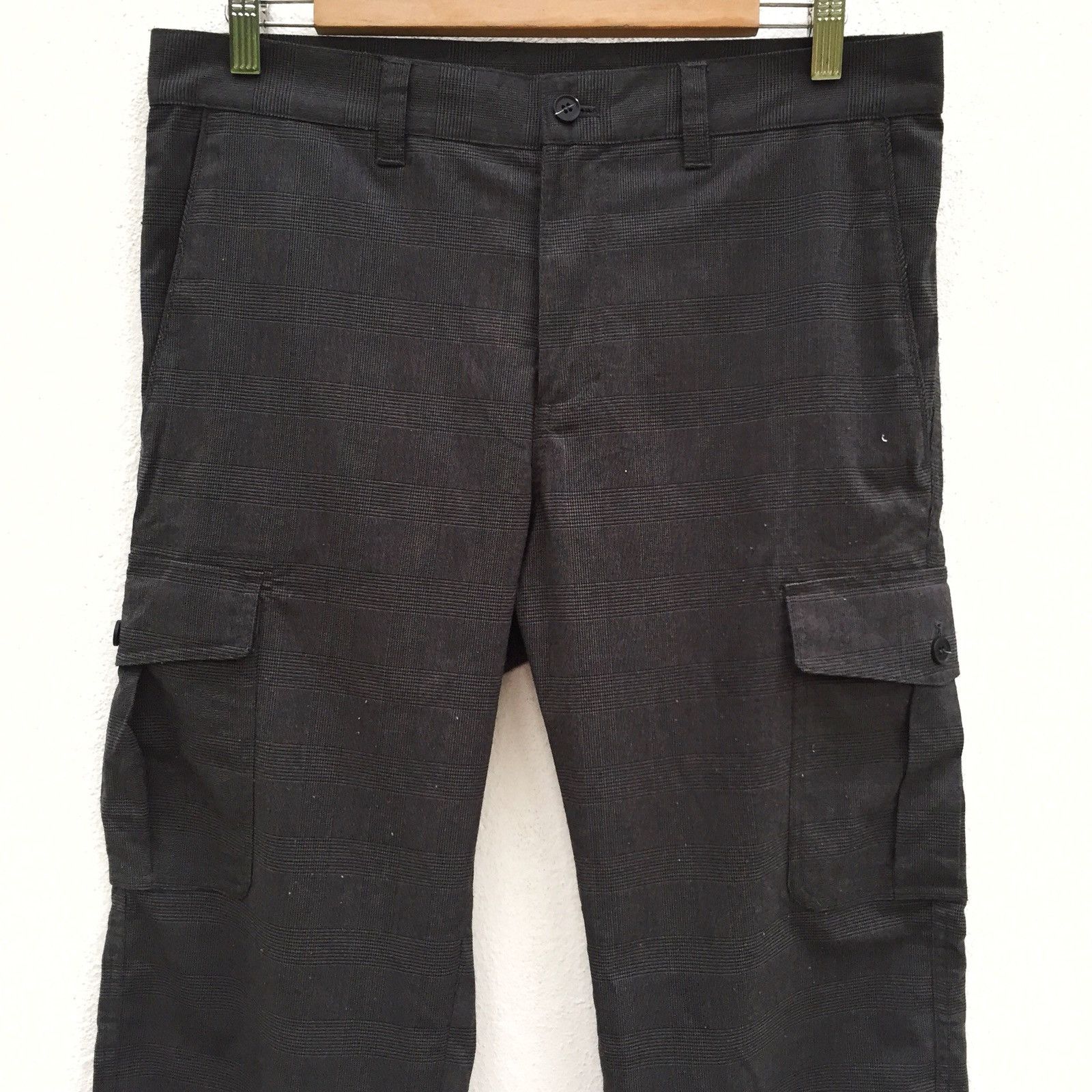 Tornado Mart Japan Made Bahut Check Rayon Blend Cargo Pants Size US 34 / EU 50 - 2 Thumbnail