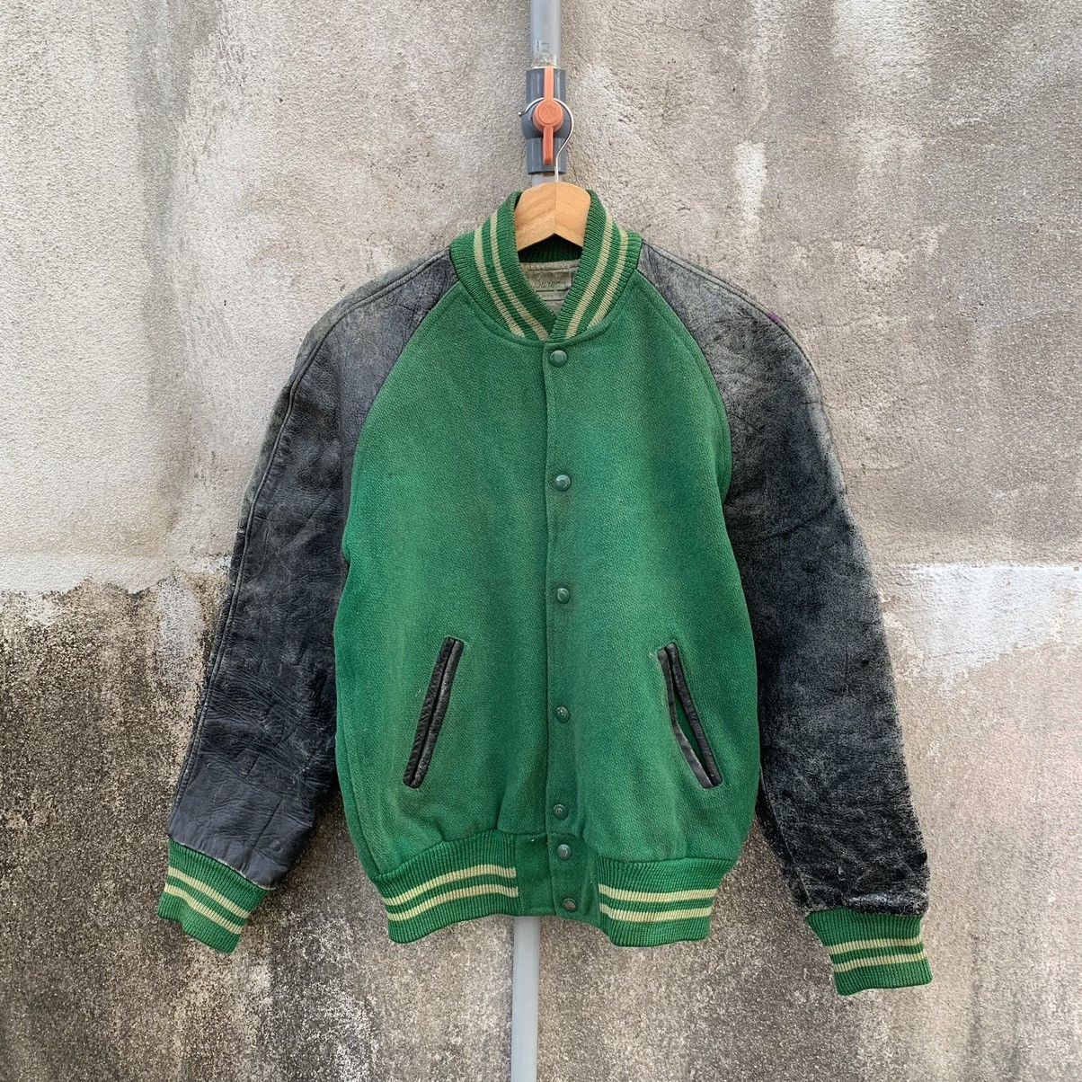 Vintage ACCEPT OFFERS 🛒 Vintage Varsity Leather Sleeve Faded Jacket Size US M / EU 48-50 / 2 - 1 Thumbnail