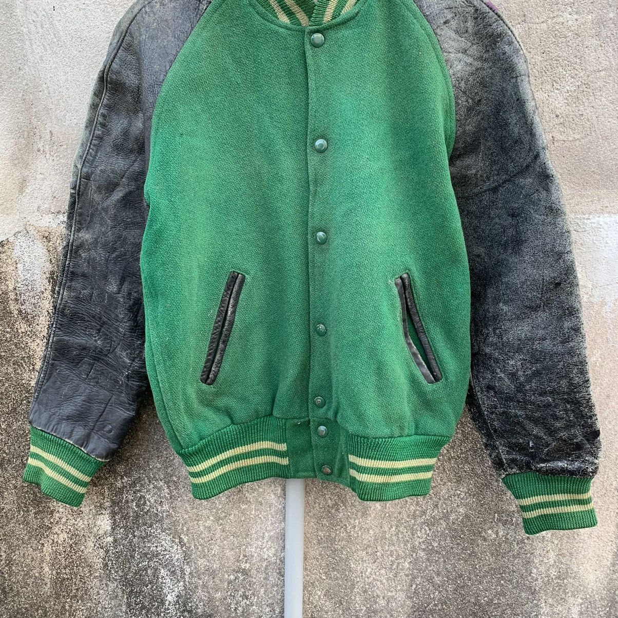 Vintage ACCEPT OFFERS 🛒 Vintage Varsity Leather Sleeve Faded Jacket Size US M / EU 48-50 / 2 - 2 Thumbnail