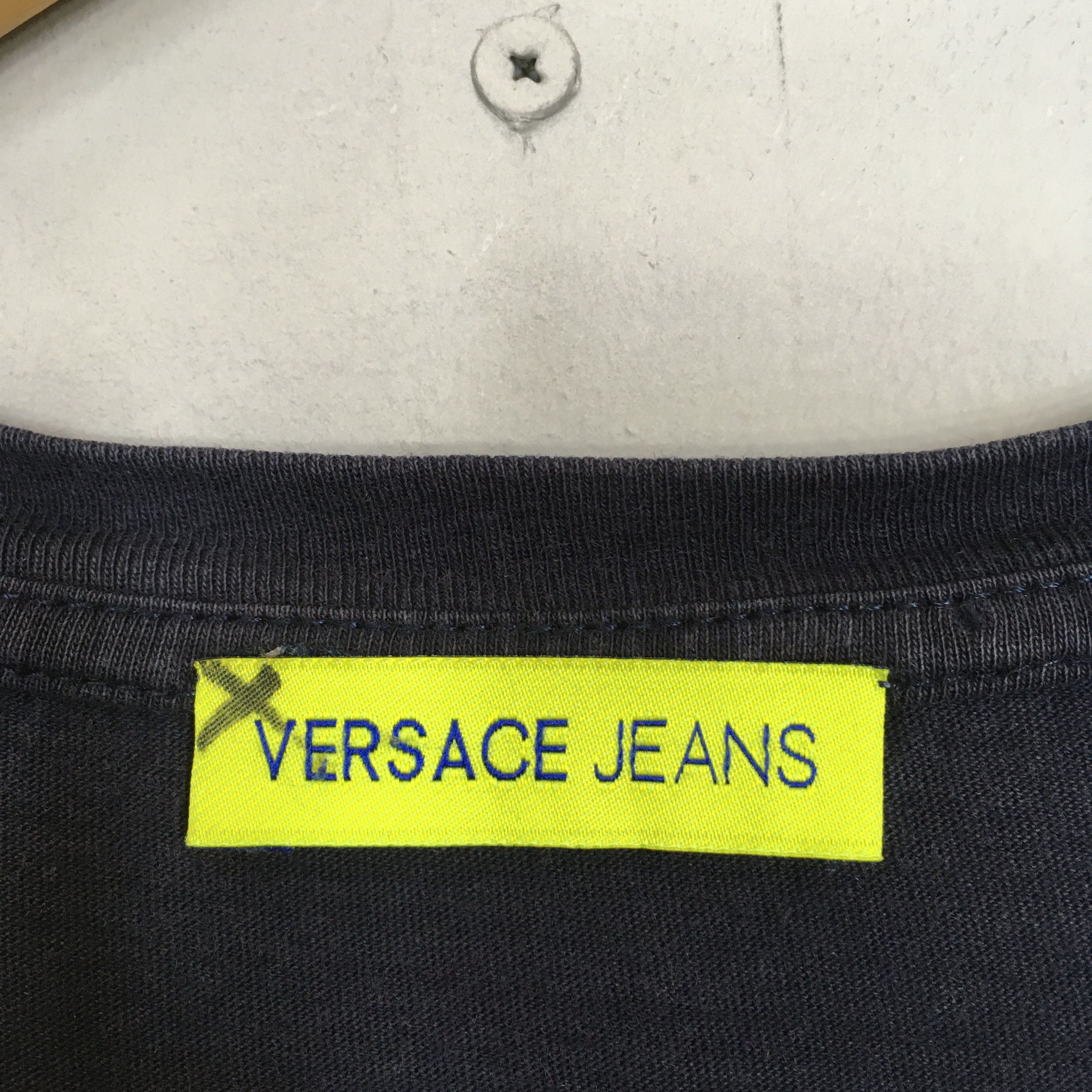 Versace × Versace Jeans Couture × Versus Versace Vintage Y2K Versace Jeans Spell Out Blue Tshirt Size XL Size US XL / EU 56 / 4 - 4 Thumbnail