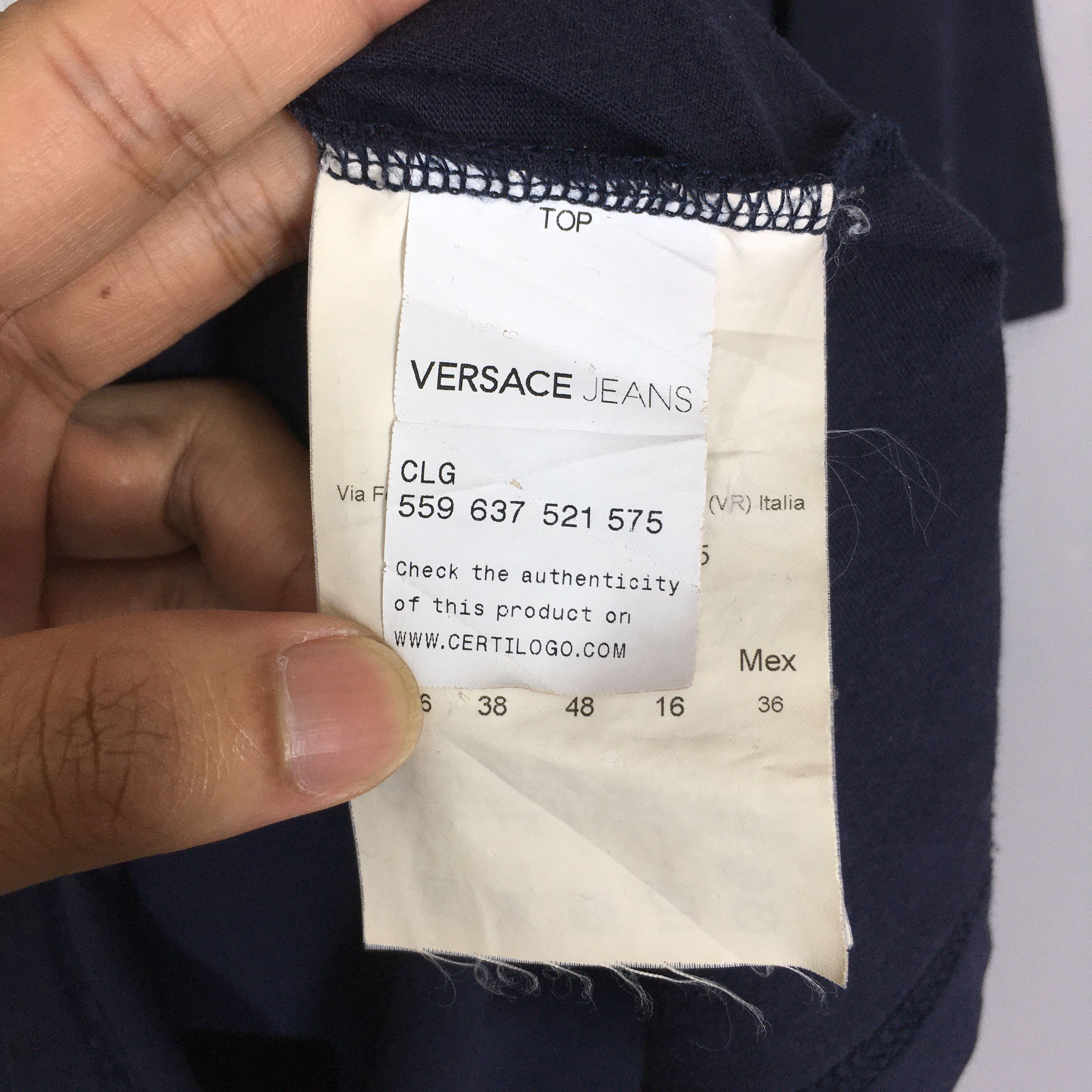 Versace × Versace Jeans Couture × Versus Versace Vintage Y2K Versace Jeans Spell Out Blue Tshirt Size XL Size US XL / EU 56 / 4 - 5 Thumbnail