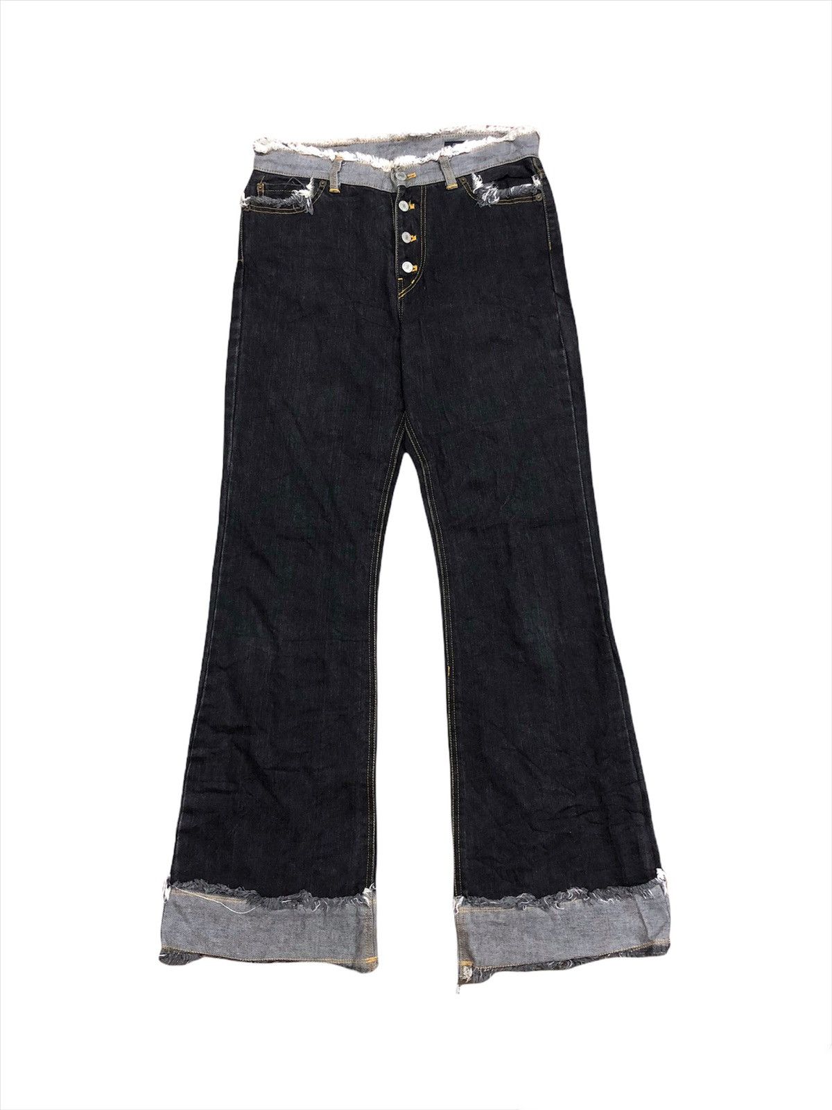 Hysteric Glamour DOPE🔥HG Ozone Rock 🇯🇵 Patchwork Cut Out Flare Denim Size US 29 - 3 Thumbnail