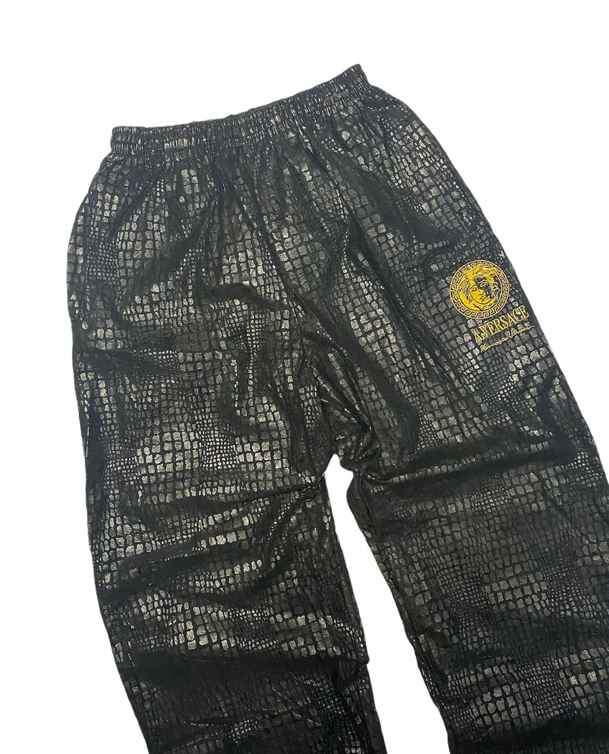Art Comes First × Designer Black Scales Medusa Embroidered Track Suit Pants Size US 35 - 2 Thumbnail