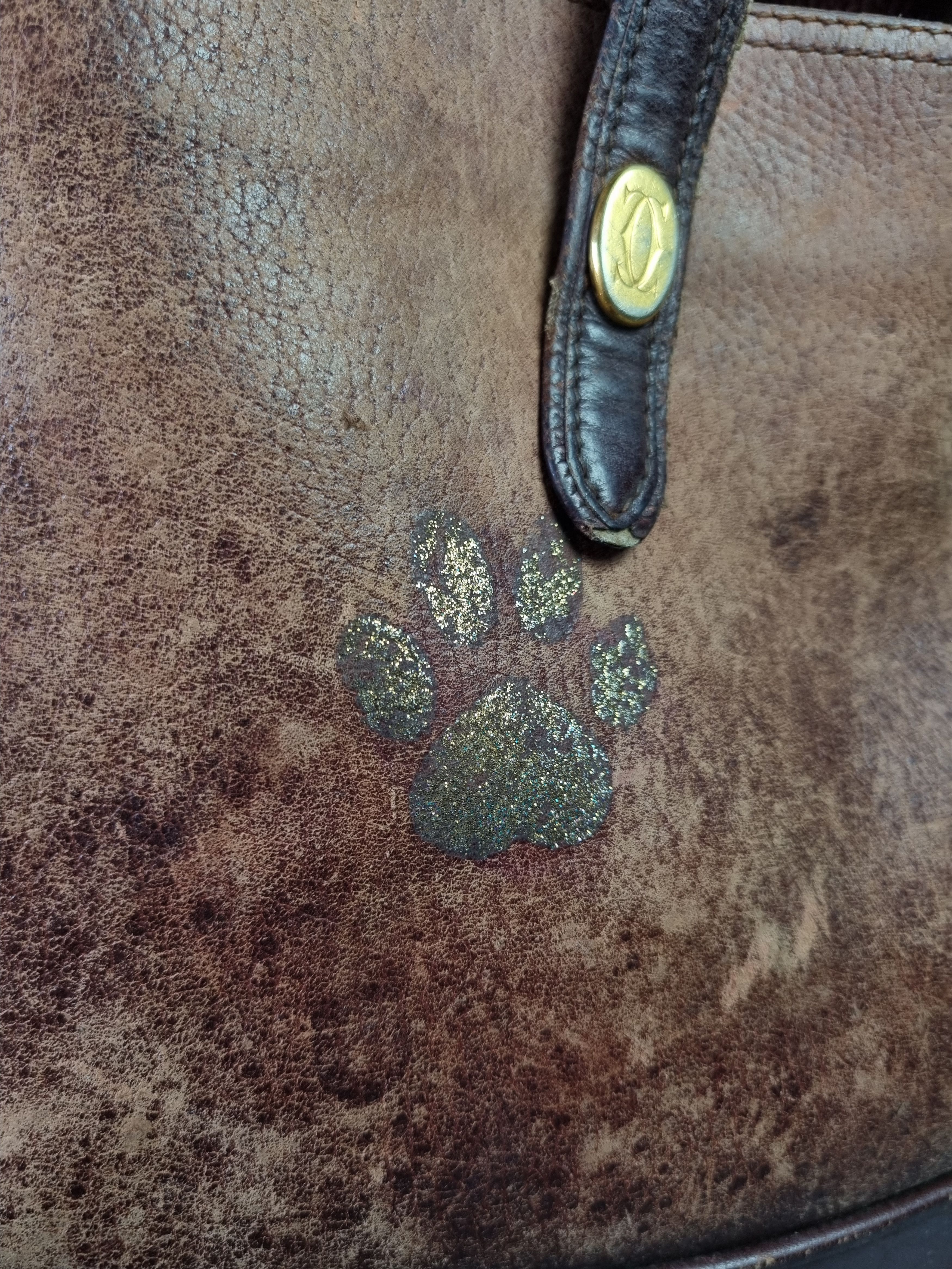 Cartier × Genuine Leather × Leather 80s Distressed CARTIER Shoulder Laether Bag Size ONE SIZE - 11 Thumbnail