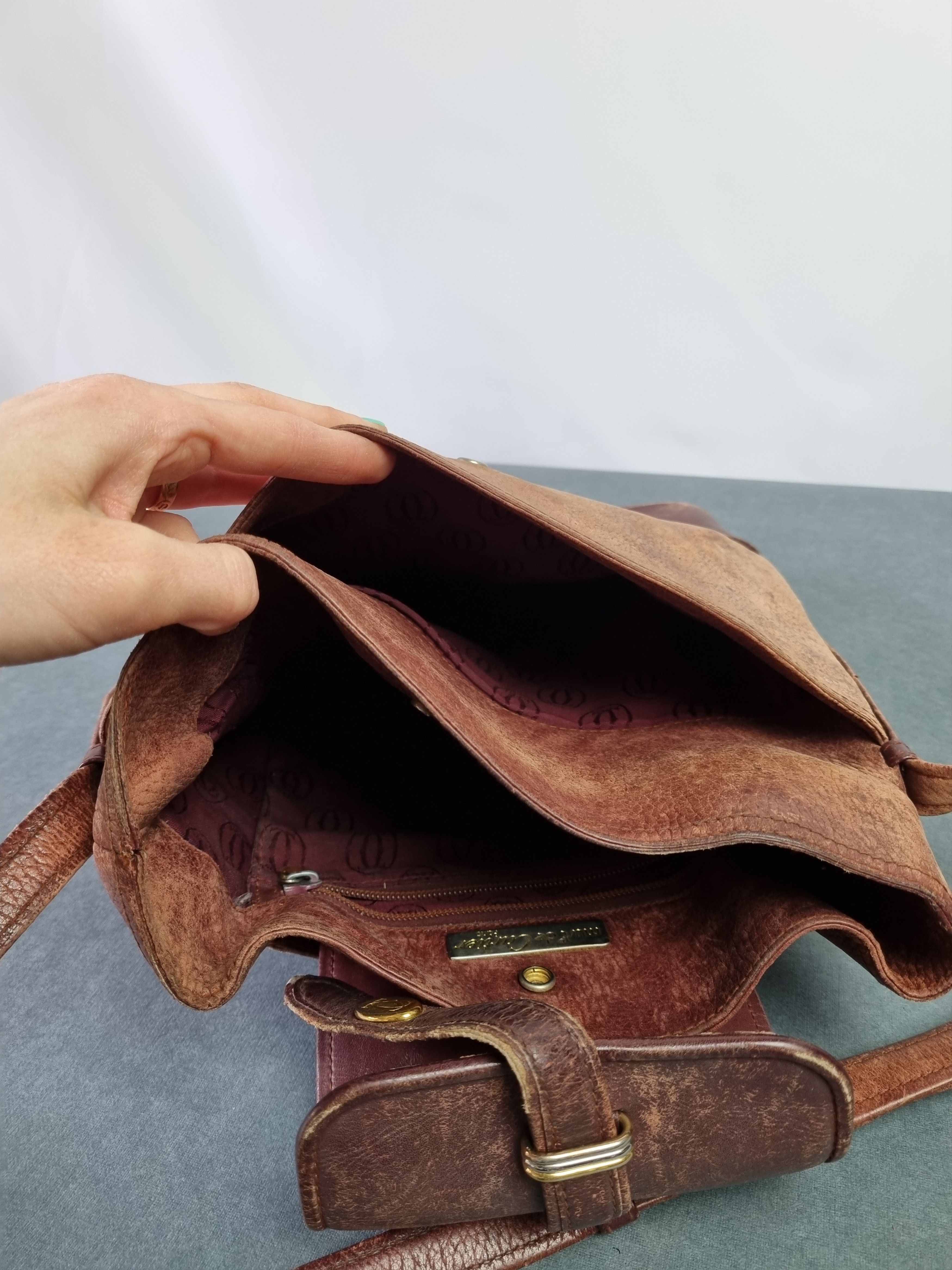 Cartier × Genuine Leather × Leather 80s Distressed CARTIER Shoulder Laether Bag Size ONE SIZE - 7 Thumbnail