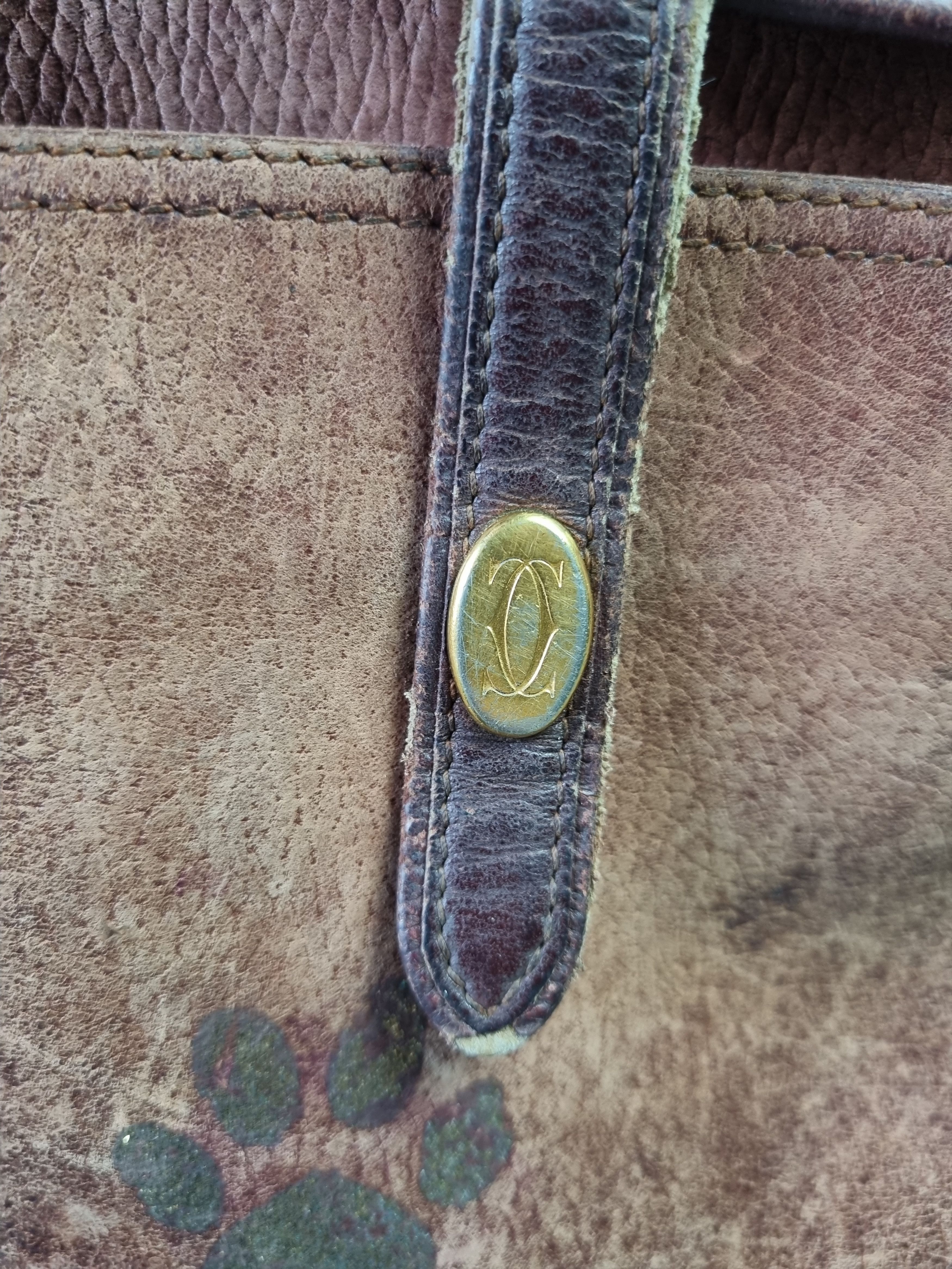 Cartier × Genuine Leather × Leather 80s Distressed CARTIER Shoulder Laether Bag Size ONE SIZE - 10 Thumbnail