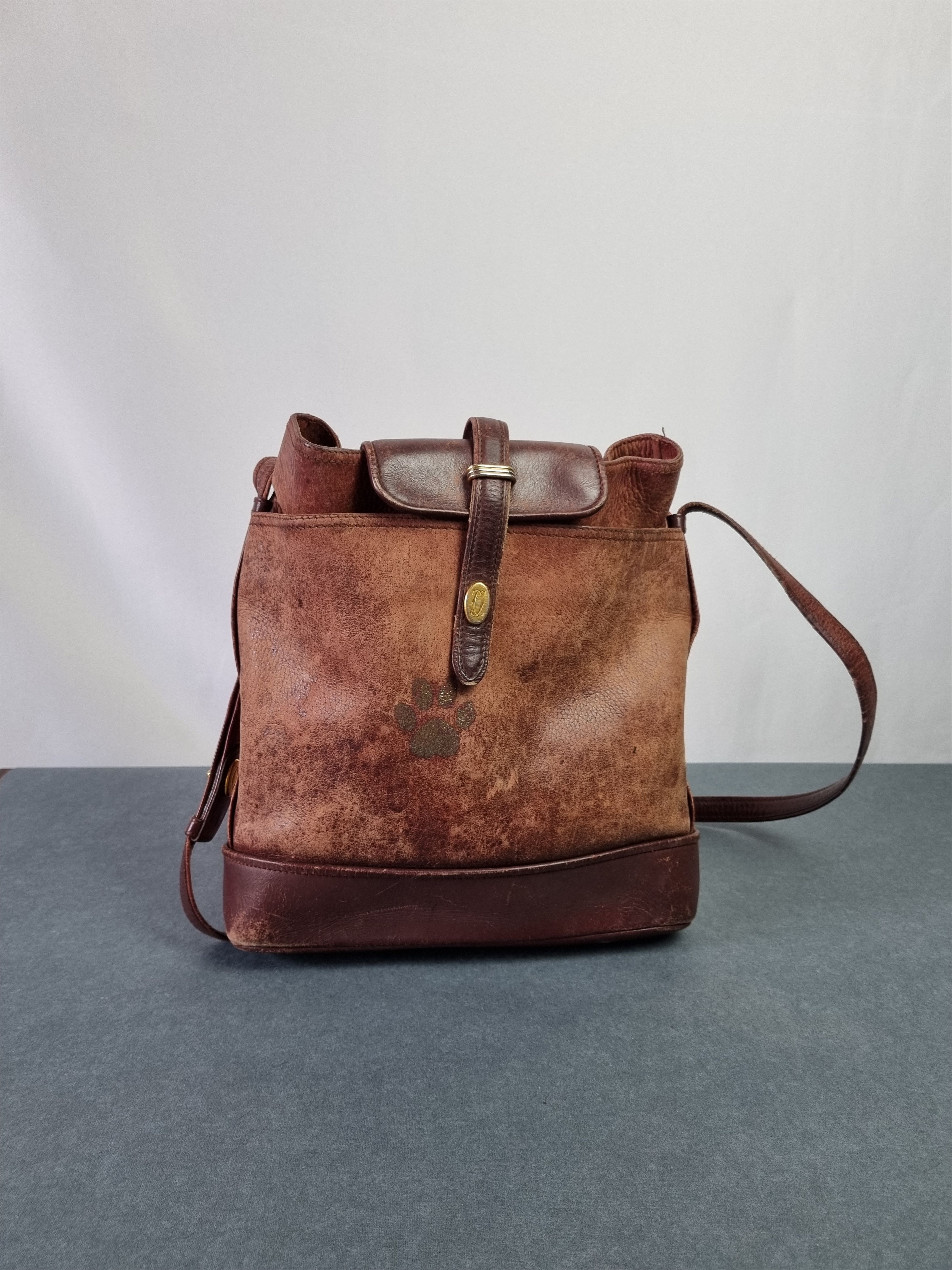 Cartier × Genuine Leather × Leather 80s Distressed CARTIER Shoulder Laether Bag Size ONE SIZE - 2 Thumbnail