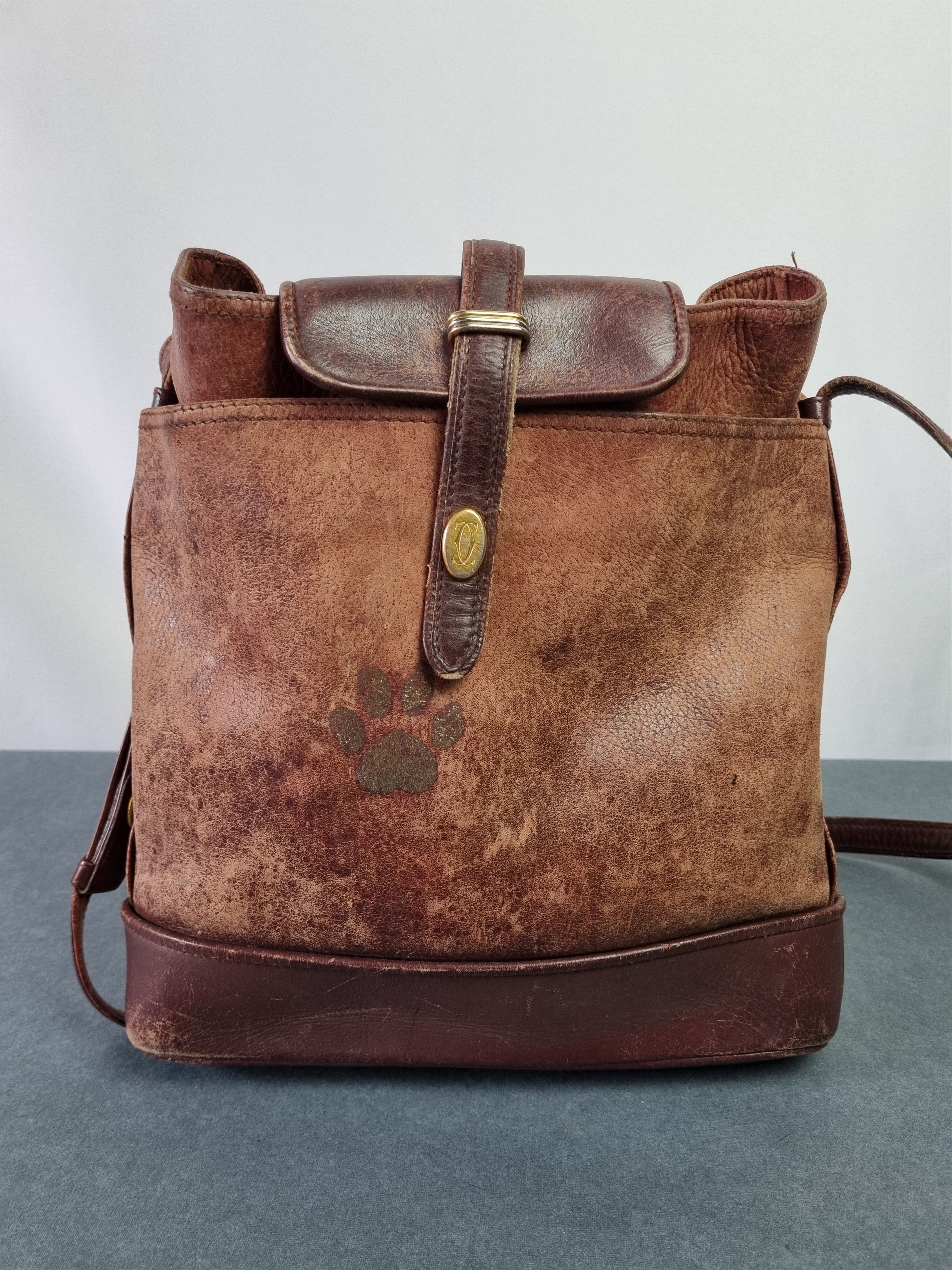 Cartier × Genuine Leather × Leather 80s Distressed CARTIER Shoulder Laether Bag Size ONE SIZE - 1 Thumbnail