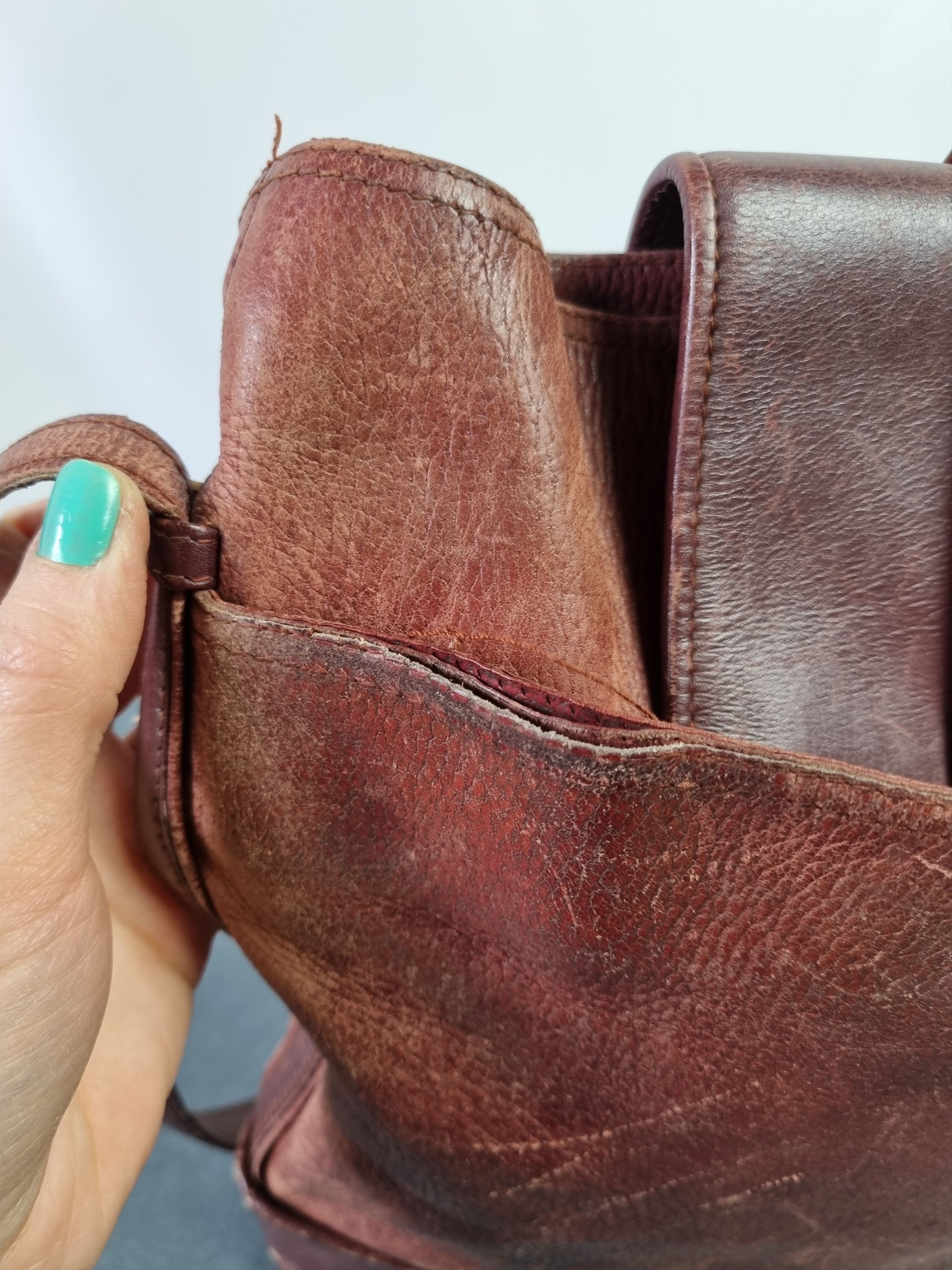 Cartier × Genuine Leather × Leather 80s Distressed CARTIER Shoulder Laether Bag Size ONE SIZE - 17 Thumbnail