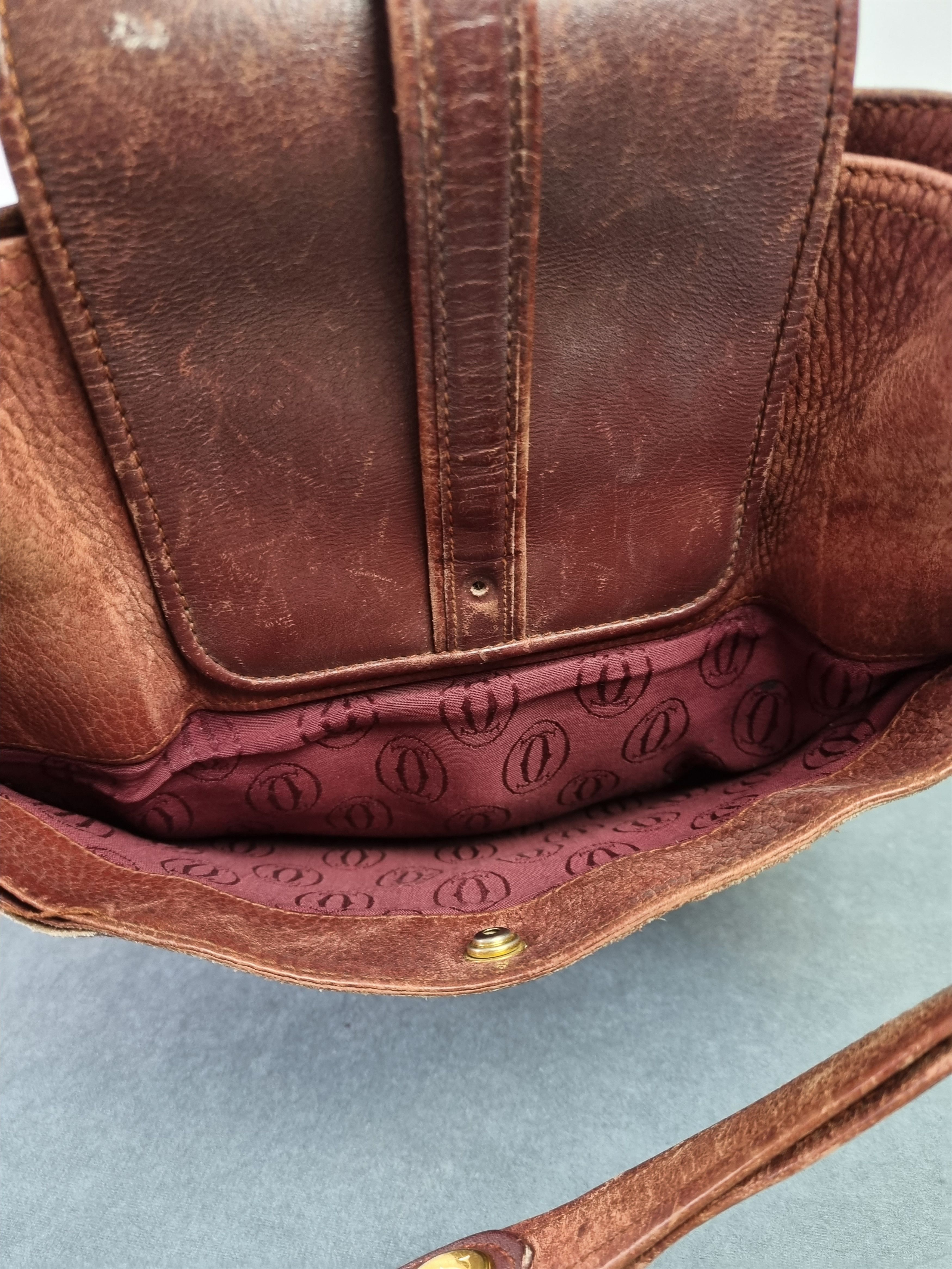 Cartier × Genuine Leather × Leather 80s Distressed CARTIER Shoulder Laether Bag Size ONE SIZE - 8 Thumbnail