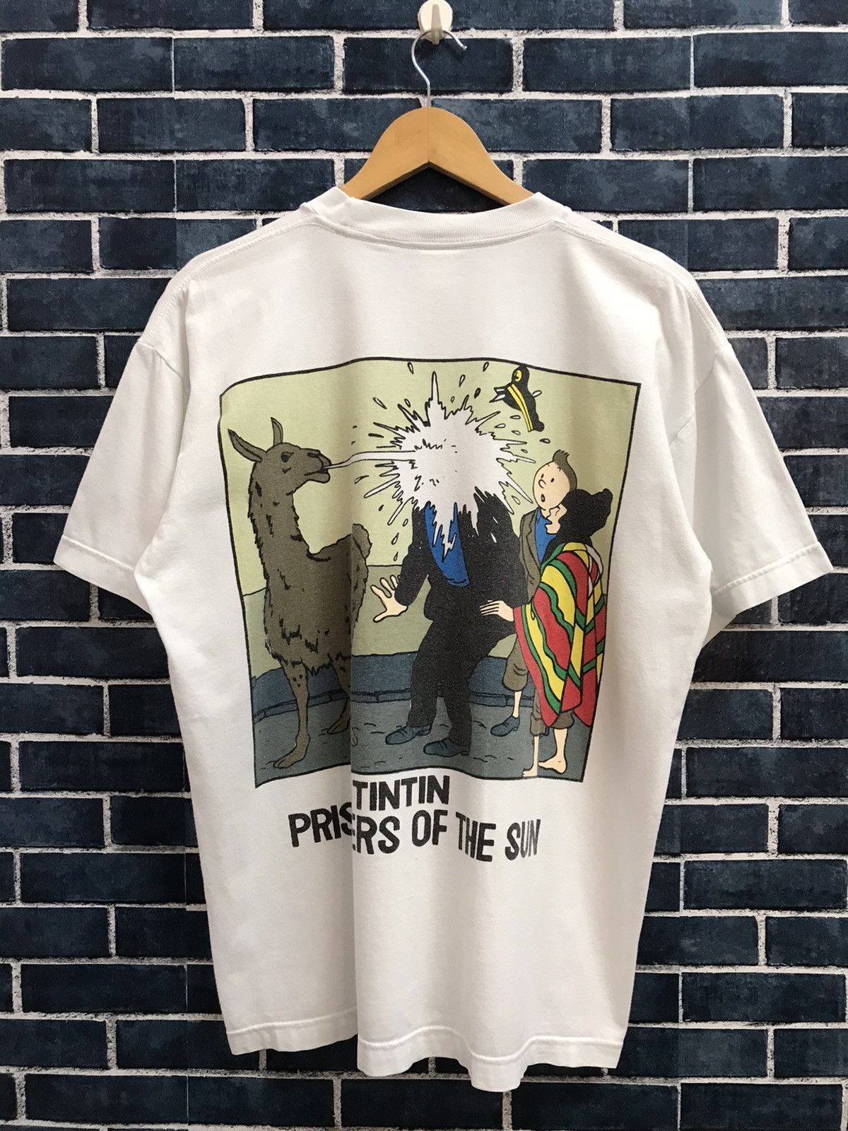 Vintage Vintage 90’s TinTin Prisoners Of The Sun Big Print tee | Grailed