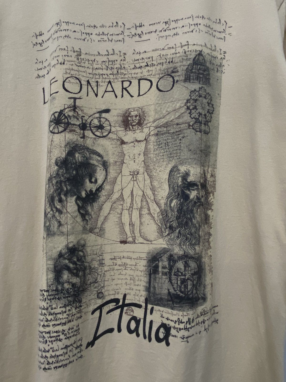 Vintage Vintage Leonardo Da Vinci Art Vitruvian Man TShirt Size US M / EU 48-50 / 2 - 4 Thumbnail