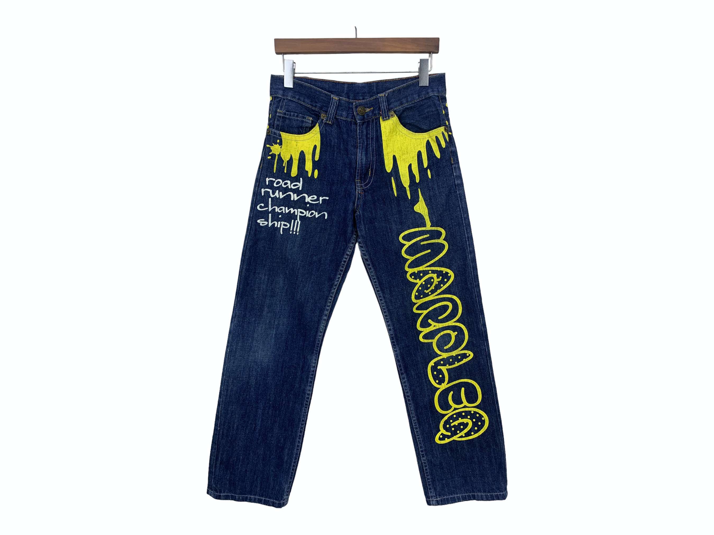 Japanese Brand Morpleq Jeans Big Spell Out Printed Punk Jeans Size US 30 / EU 46 - 1 Thumbnail