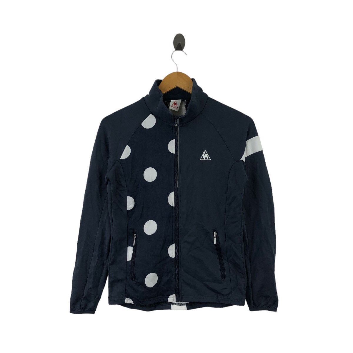 LE COQ SPORTIF France Zipper Polka Dots Hoodie Sweatshirts