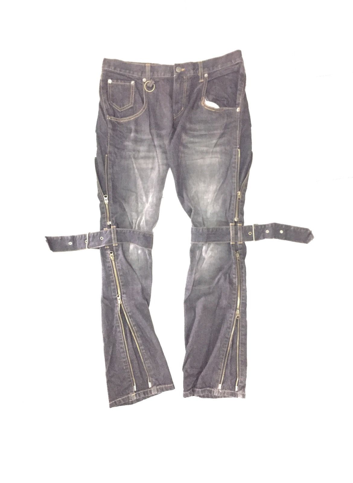 PPFM Multi zipper Bondage Strap adjustable leg denim Size US 33 - 1 Thumbnail