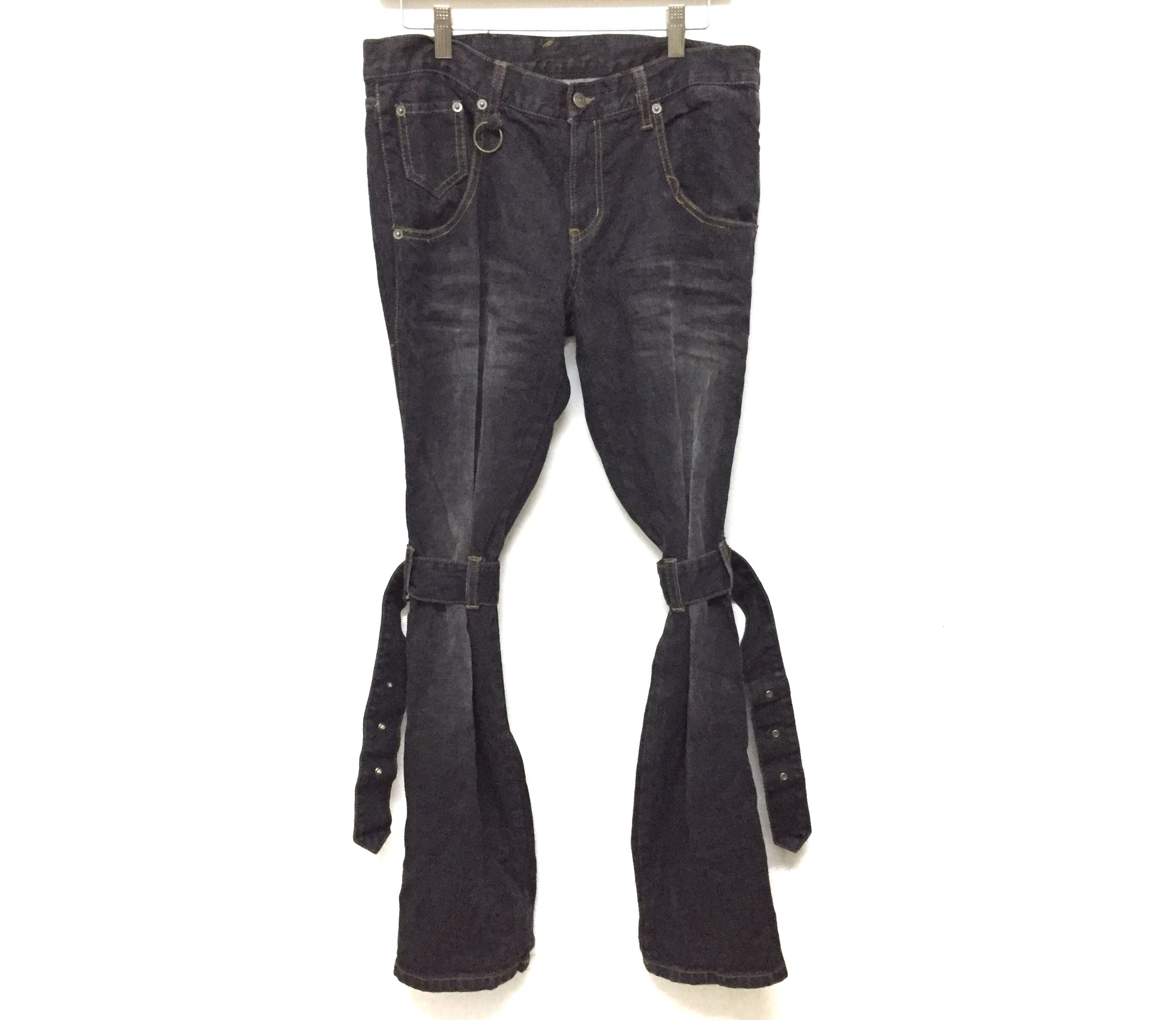 PPFM Multi zipper Bondage Strap adjustable leg denim Size US 33 - 3 Thumbnail