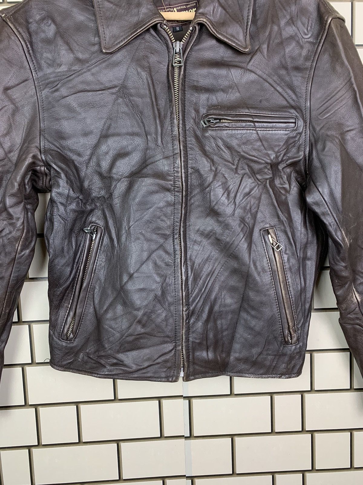 Japanese Brand Vintage Japanese Brand Wind Armor Leather Jacket Size US S / EU 44-46 / 1 - 3 Thumbnail