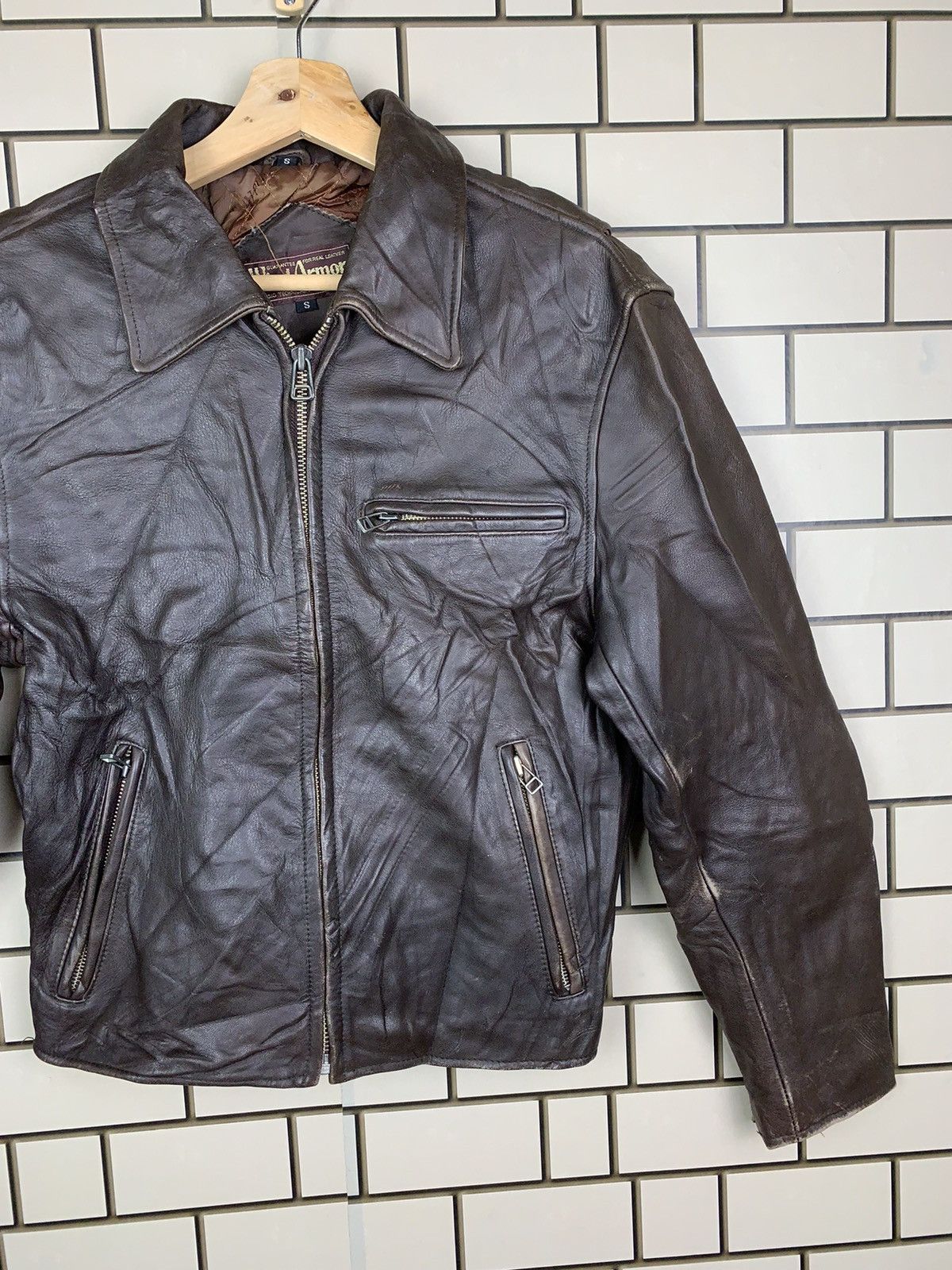 Japanese Brand Vintage Japanese Brand Wind Armor Leather Jacket Size US S / EU 44-46 / 1 - 5 Thumbnail