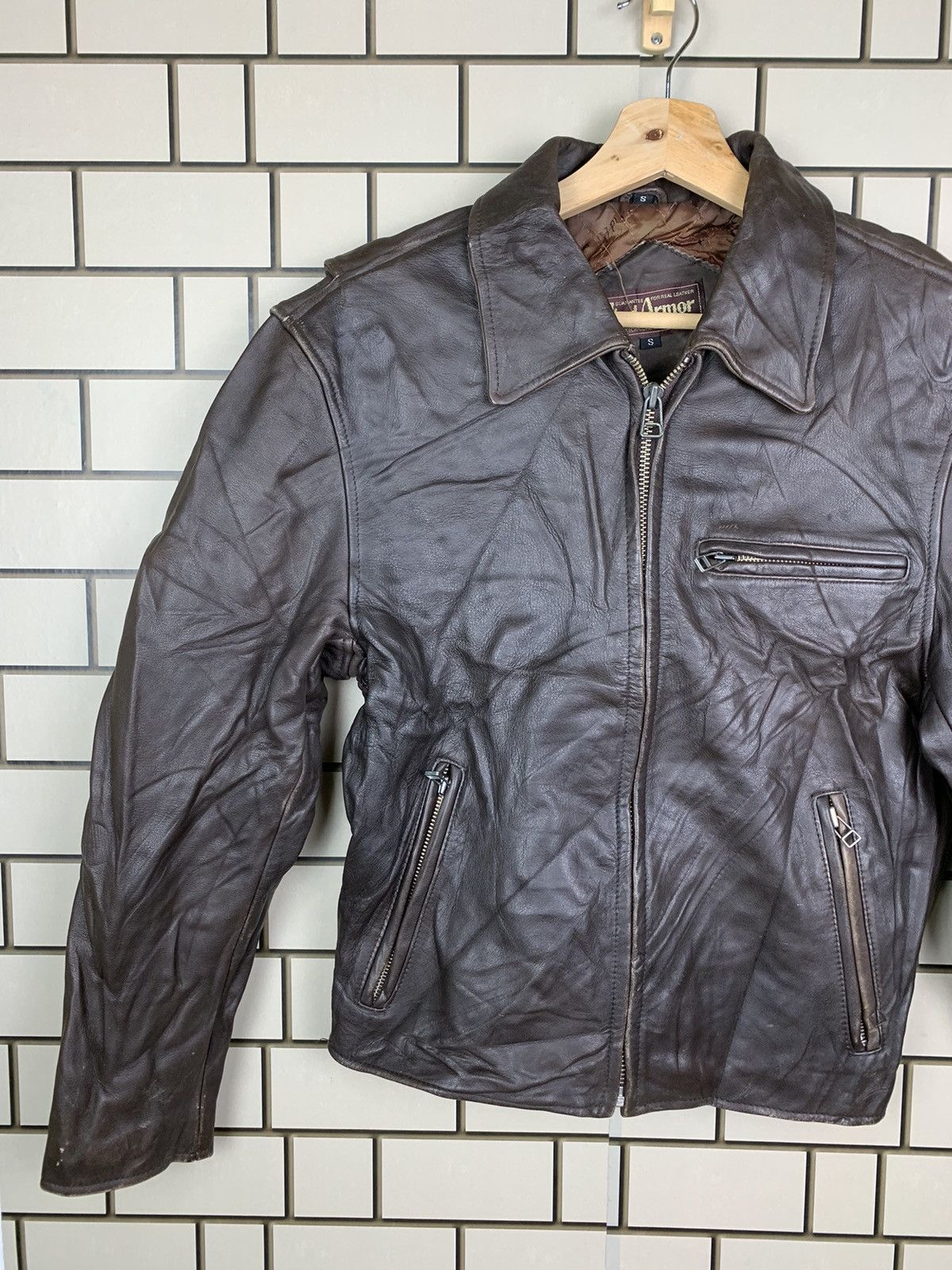 Japanese Brand Vintage Japanese Brand Wind Armor Leather Jacket Size US S / EU 44-46 / 1 - 4 Thumbnail