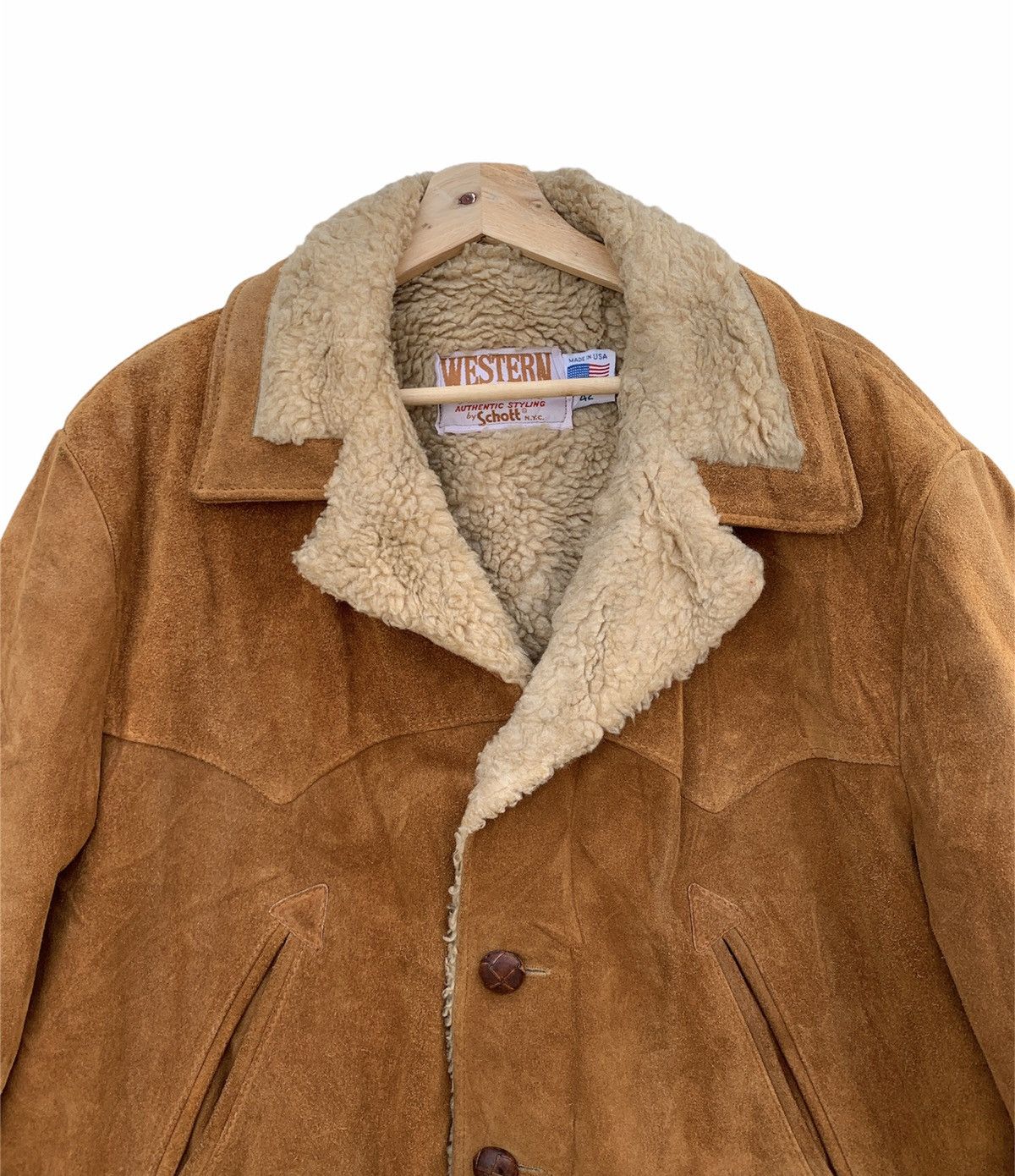Genuine Leather Vintage 70’s Schott Western Sherpa Suede Leather Jacket Size US XS / EU 42 / 0 - 2 Thumbnail