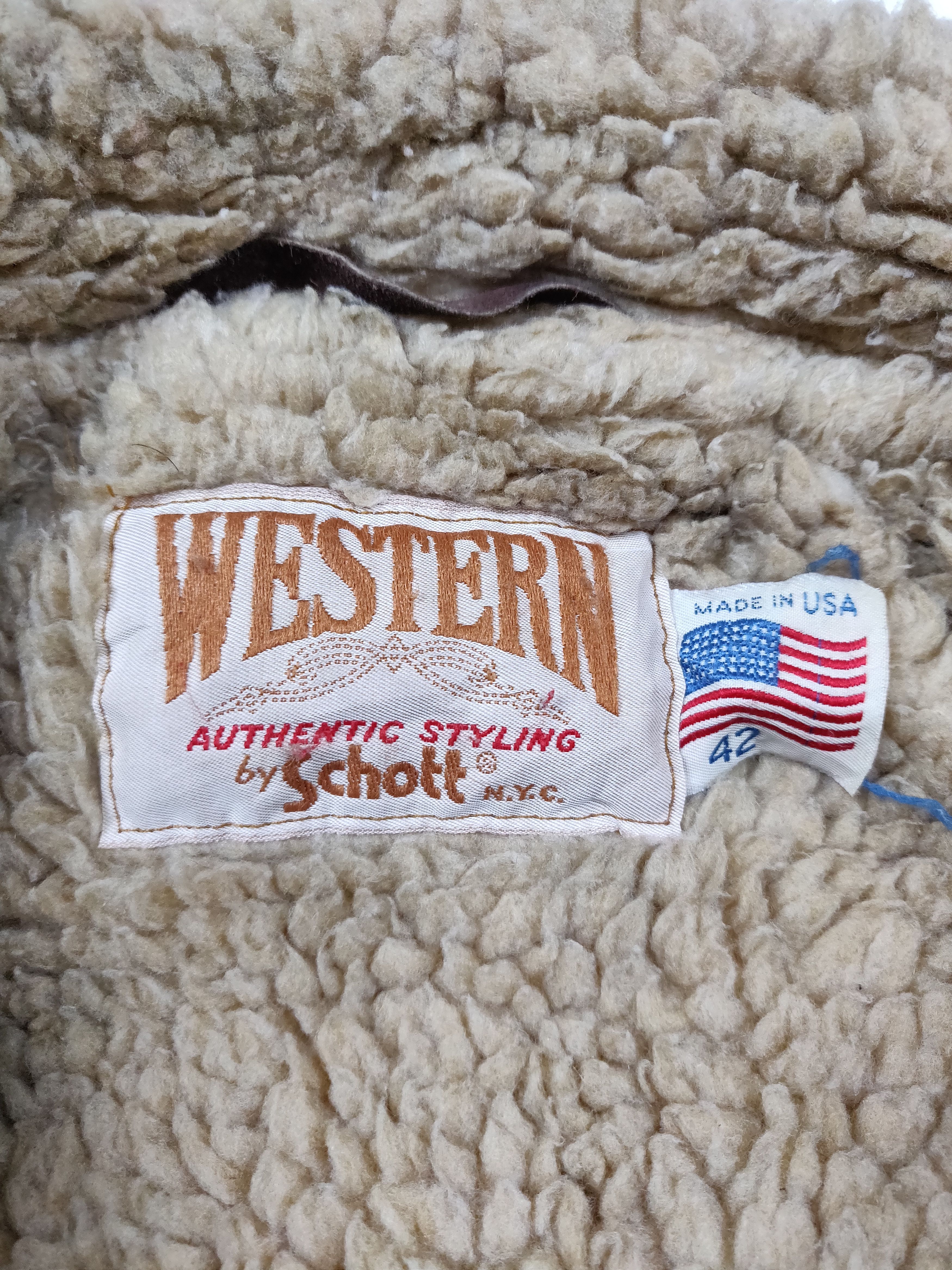 Vintage WESTERN SCHOTT Leather Jacket Size:42 Made in USA