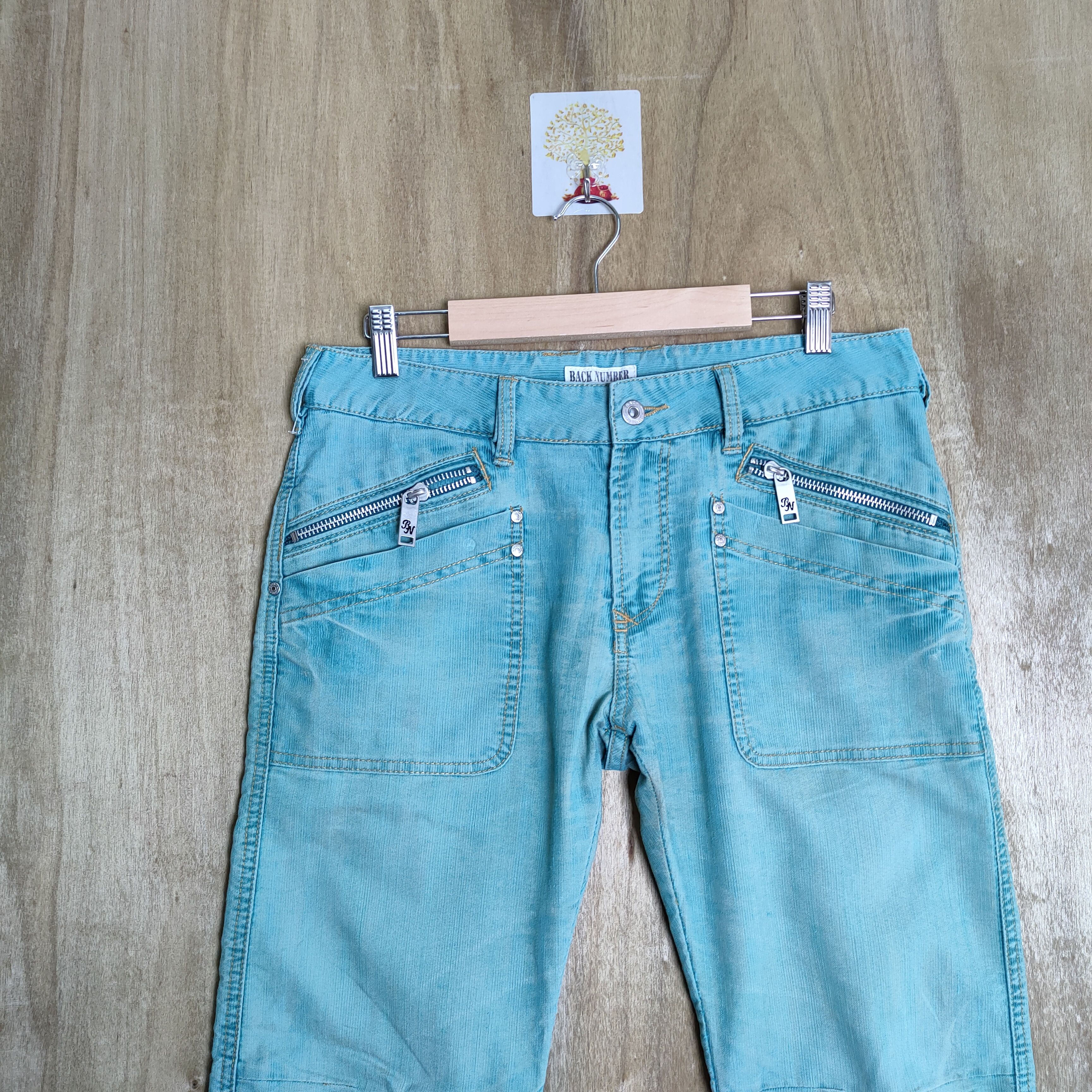Japanese Brand VINTAGE BACK NUMBER FADED GREEN BUSH PANTS Size US 31 - 2 Thumbnail